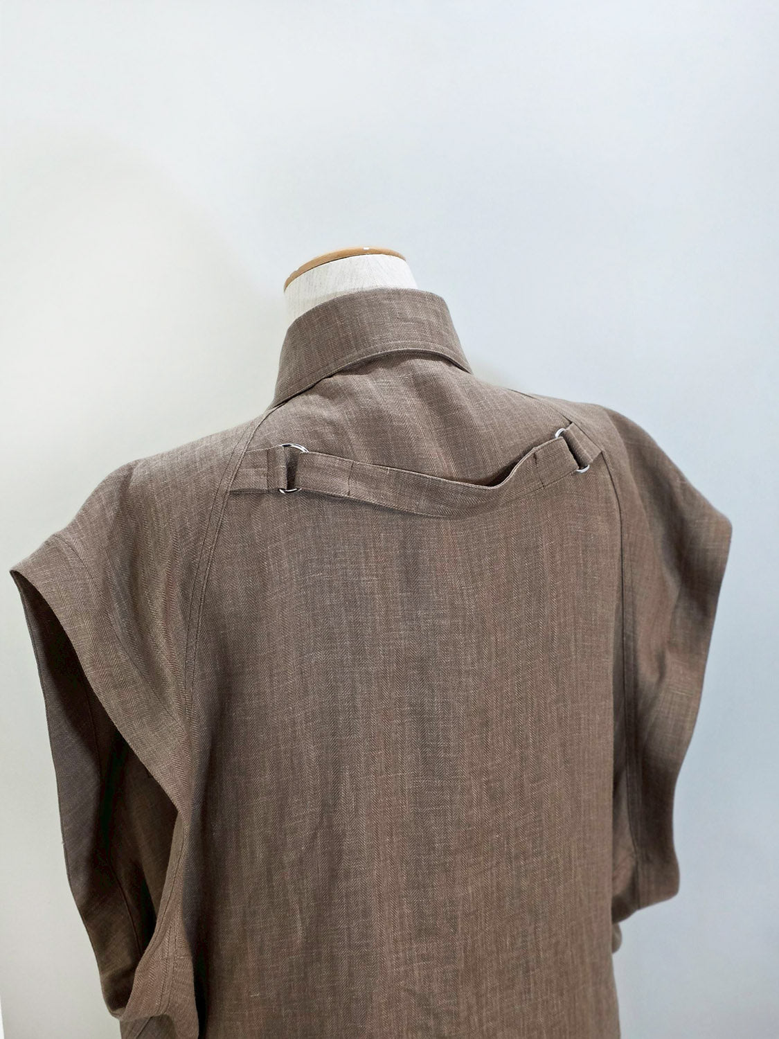 HED MAYNER HERRINGBONE HEAVY LINEN VEST