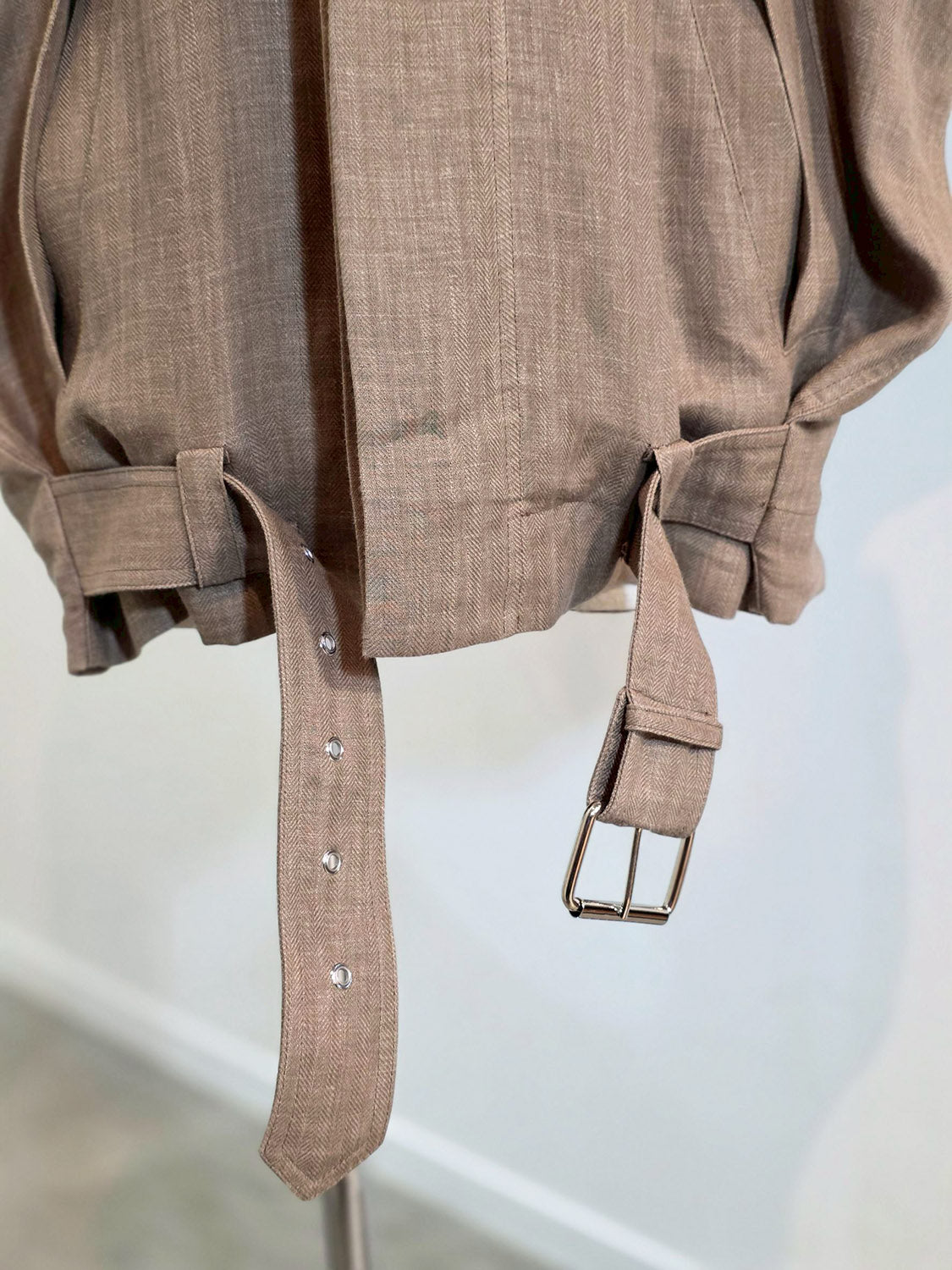HED MAYNER HERRINGBONE HEAVY LINEN VEST