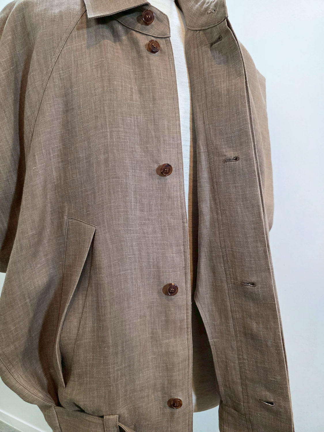 HED MAYNER HERRINGBONE HEAVY LINEN VEST