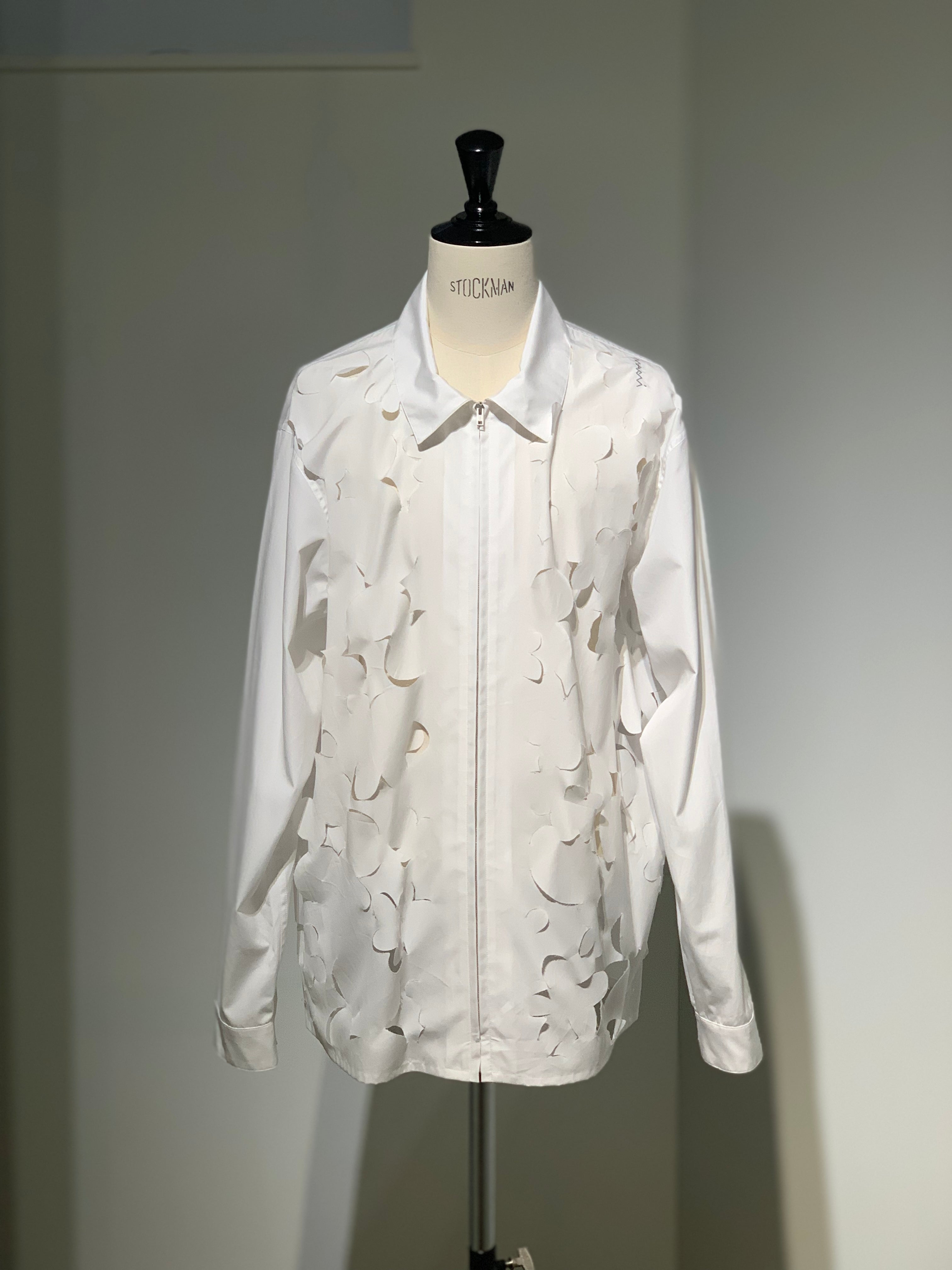 MARNI  CUMU0341S0 EMBROIDERED POPLIN CUT-OUT ZIP SHIRT