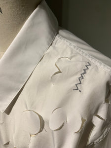 MARNI  CUMU0341S0 EMBROIDERED POPLIN CUT-OUT ZIP SHIRT