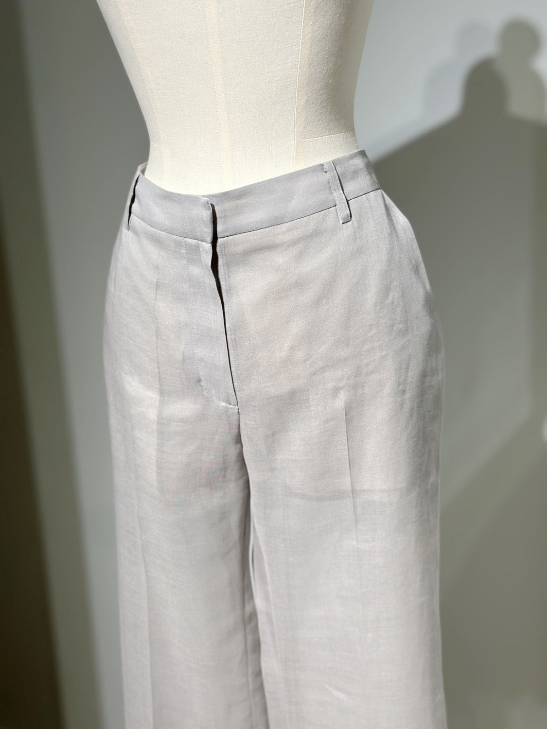 AMOMENTO SHEER STRAIGHT FIT PANTS