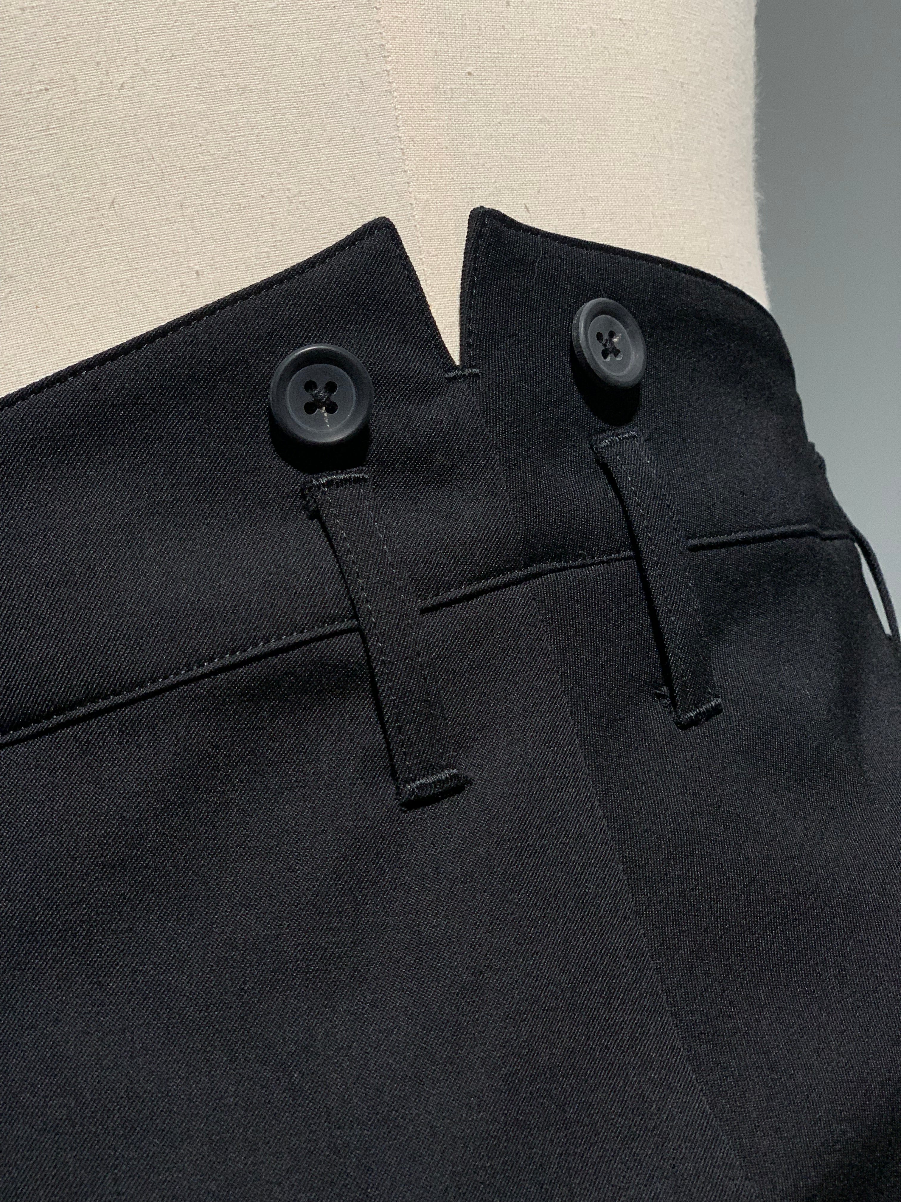 yohji yamamoto  HP-P73-100 WOOL GABARDINE SUSPENDER SLIM PANTS