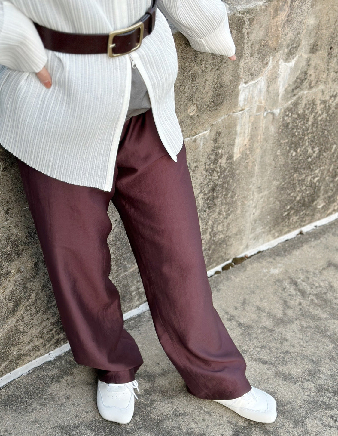 AMOMENTO SILKY BANDING PANTS