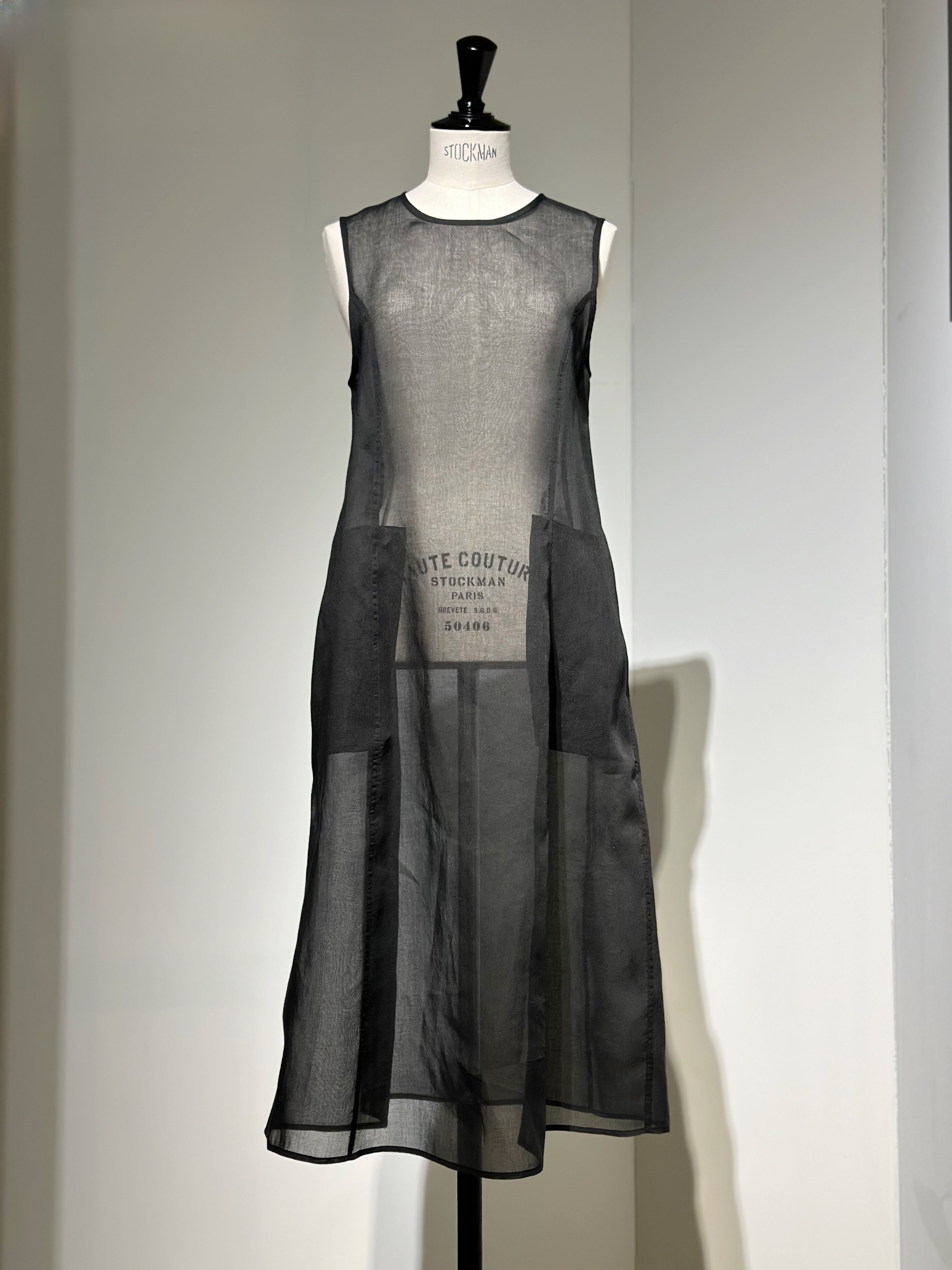 AMOMENTO SHEER LONG DRESS