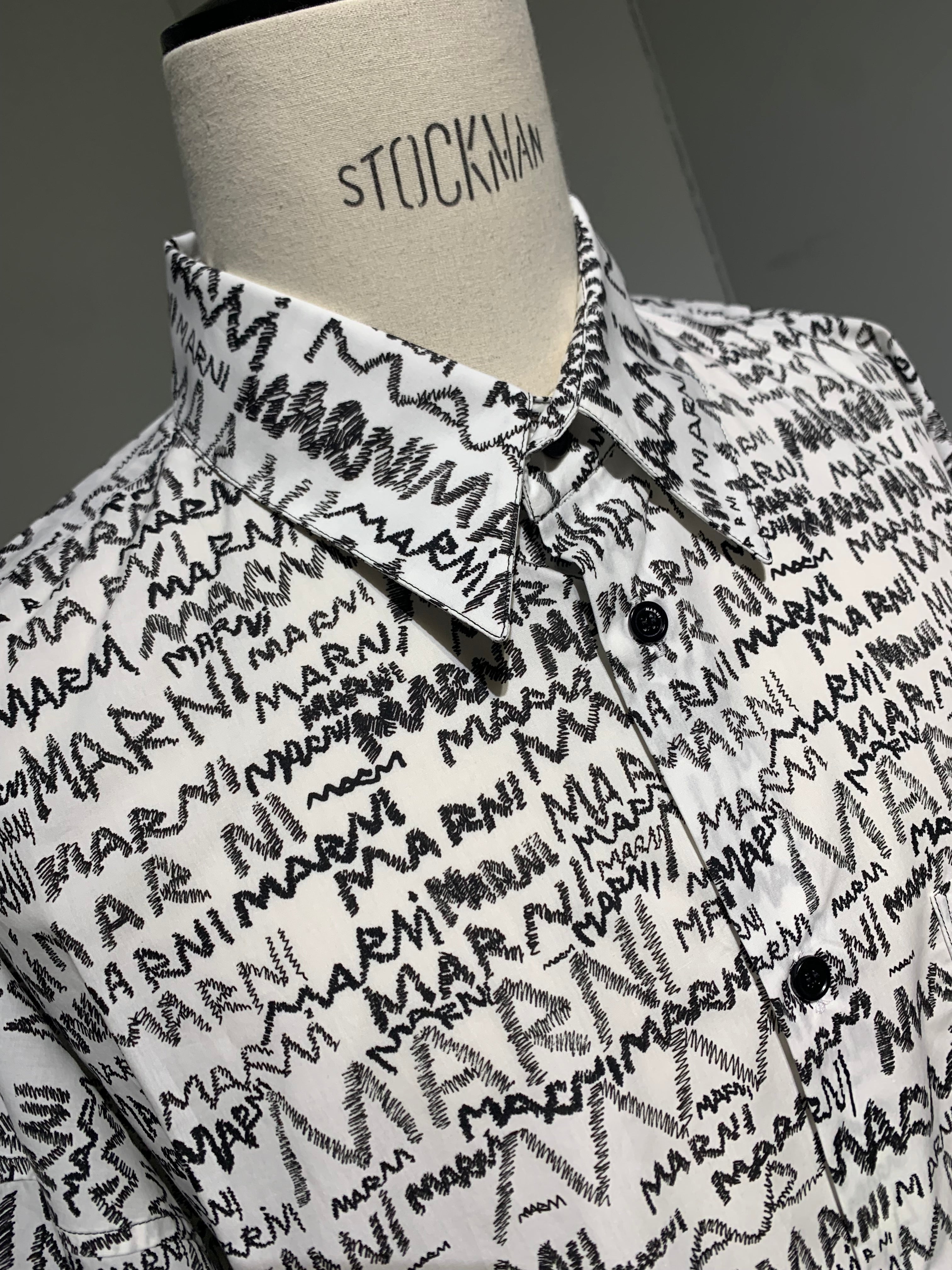 MARNI  CUMU0061A3 PENCIL LOGO POPLIN SHIRT