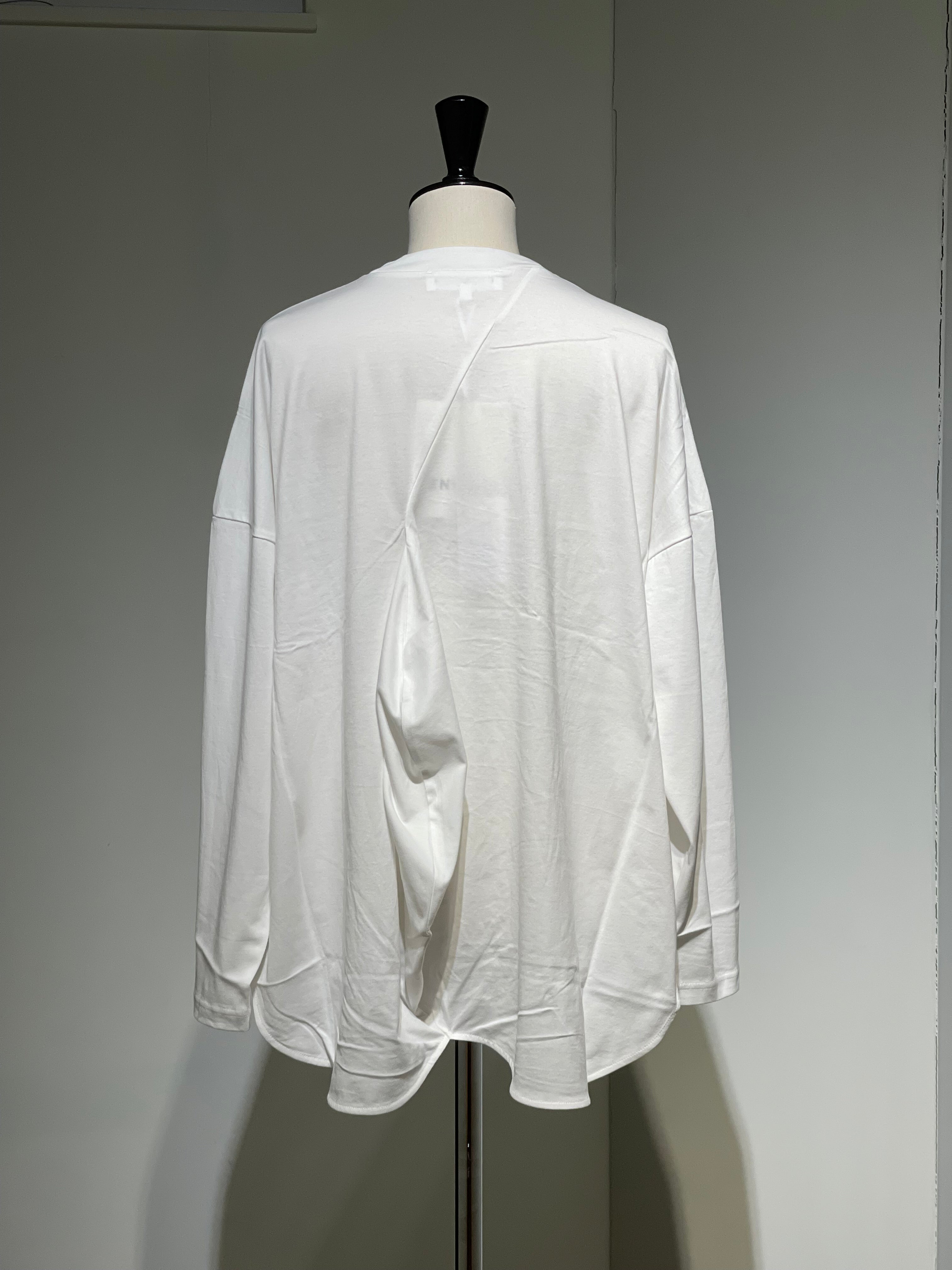 ENFOLD  ASYMMETRY DRAPE LONG-SLEEVES T-SHIRT