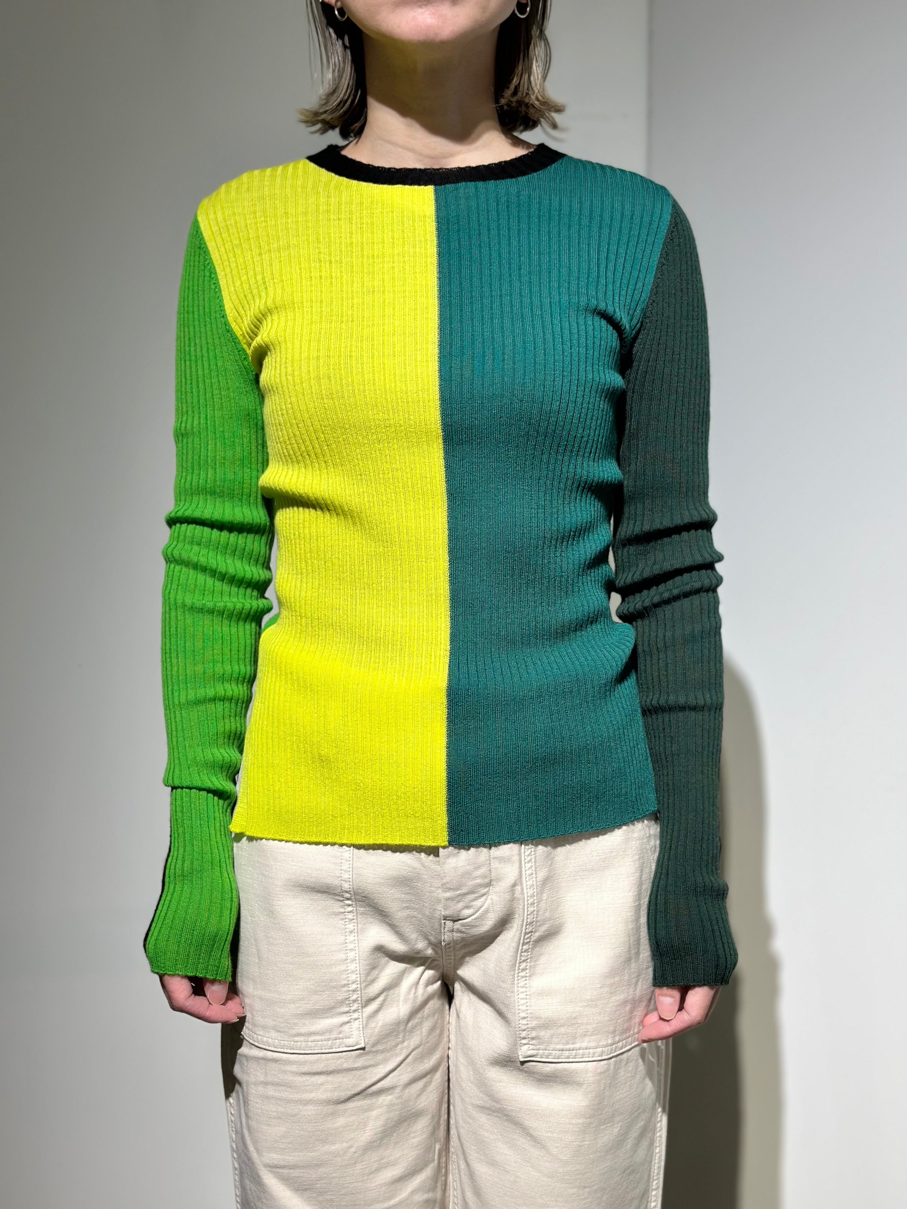 någonstans color－block crew－neck pullover