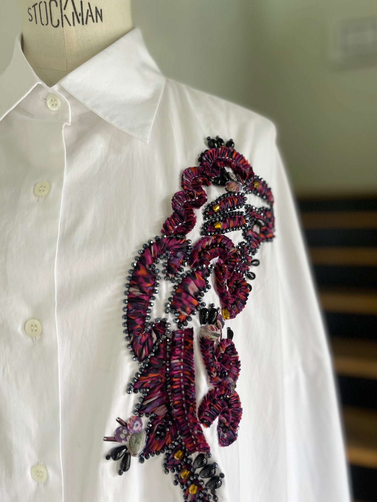 DRIES VAN NOTEN【262-130714】CASIA EMB 4433 W.W.SHIRT