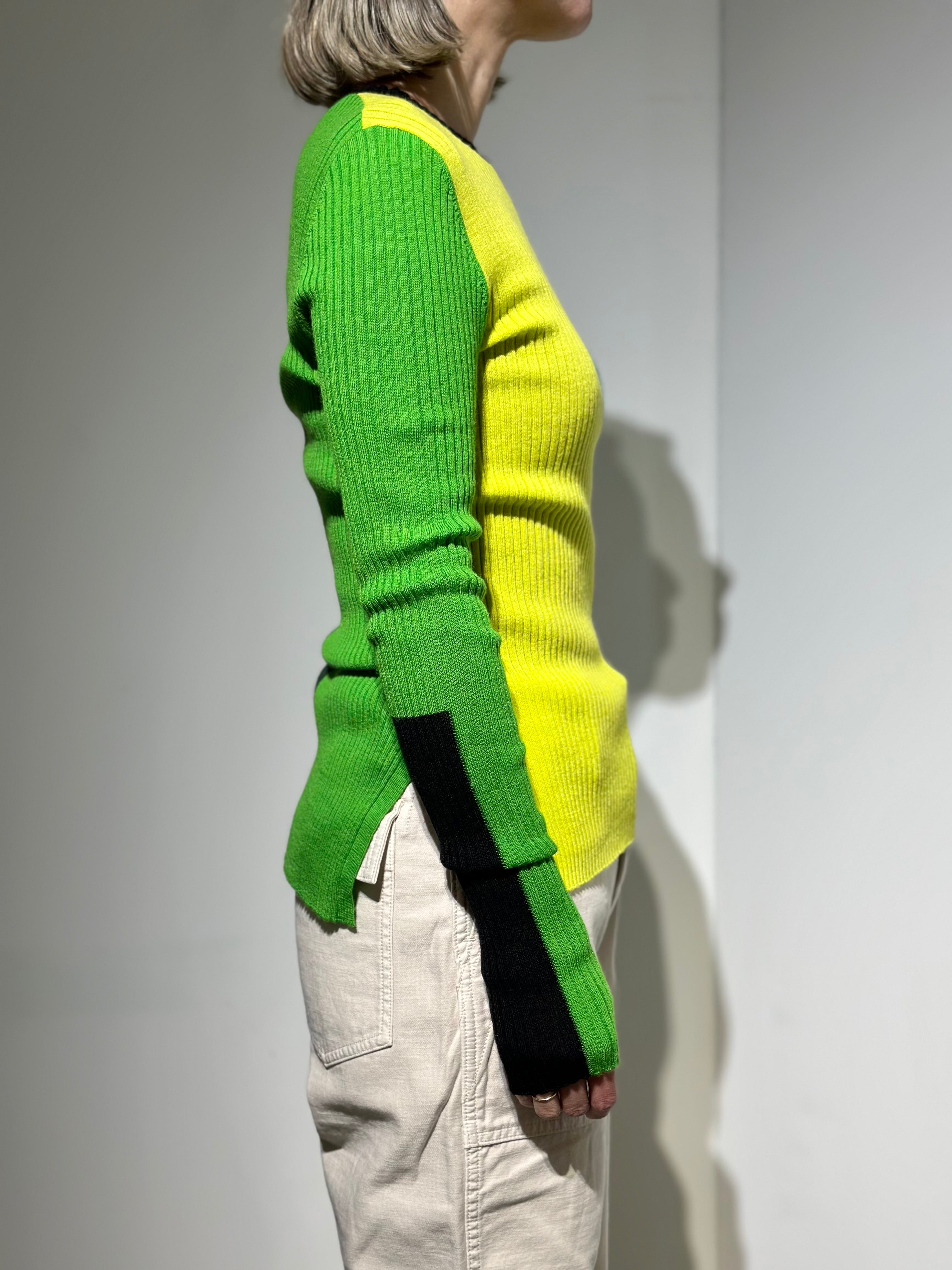 någonstans color－block crew－neck pullover