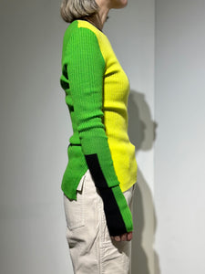 någonstans color－block crew－neck pullover