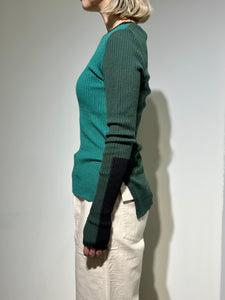 någonstans color－block crew－neck pullover