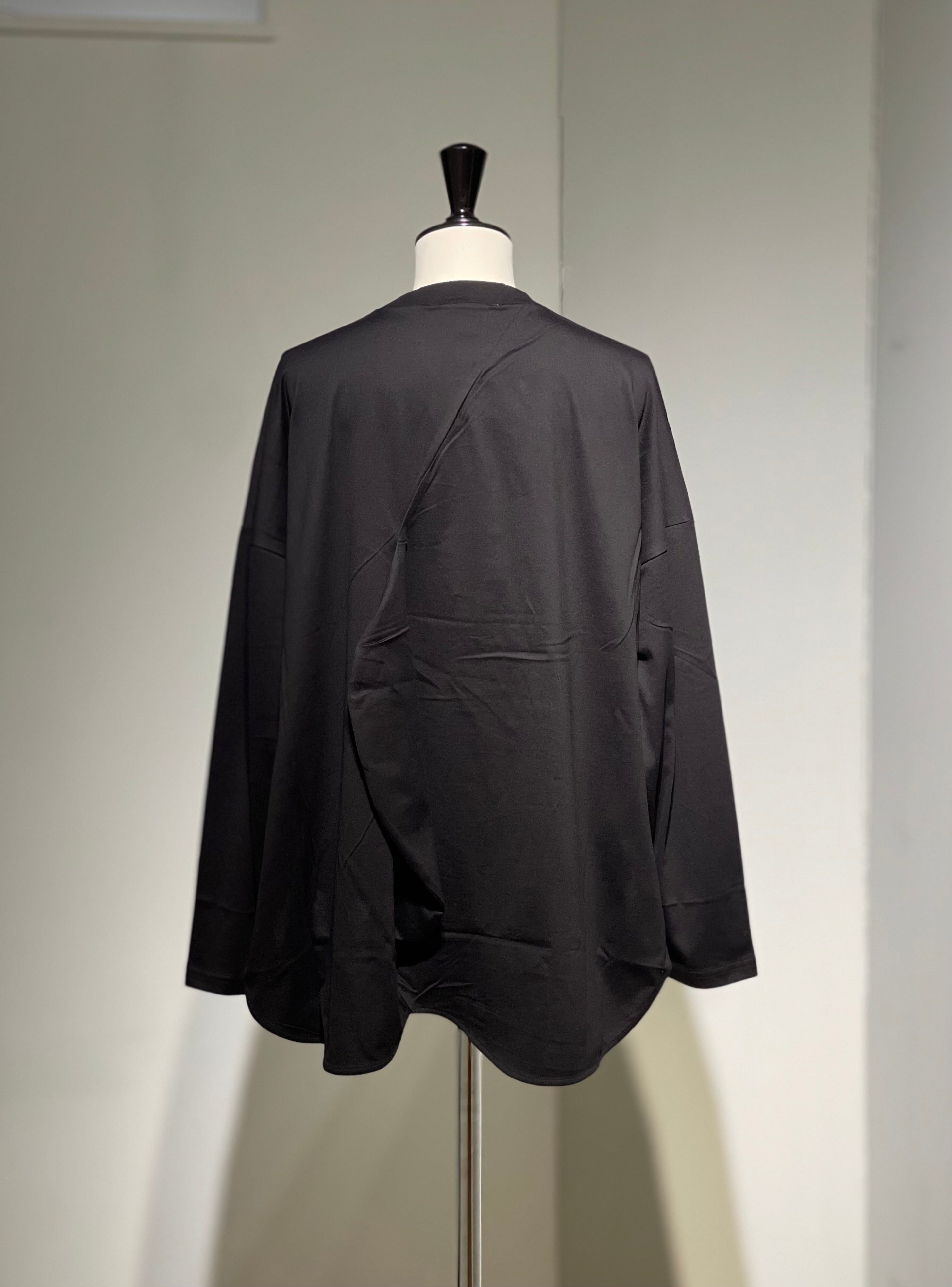 ENFOLD  ASYMMETRY DRAPE LONG-SLEEVES T-SHIRT