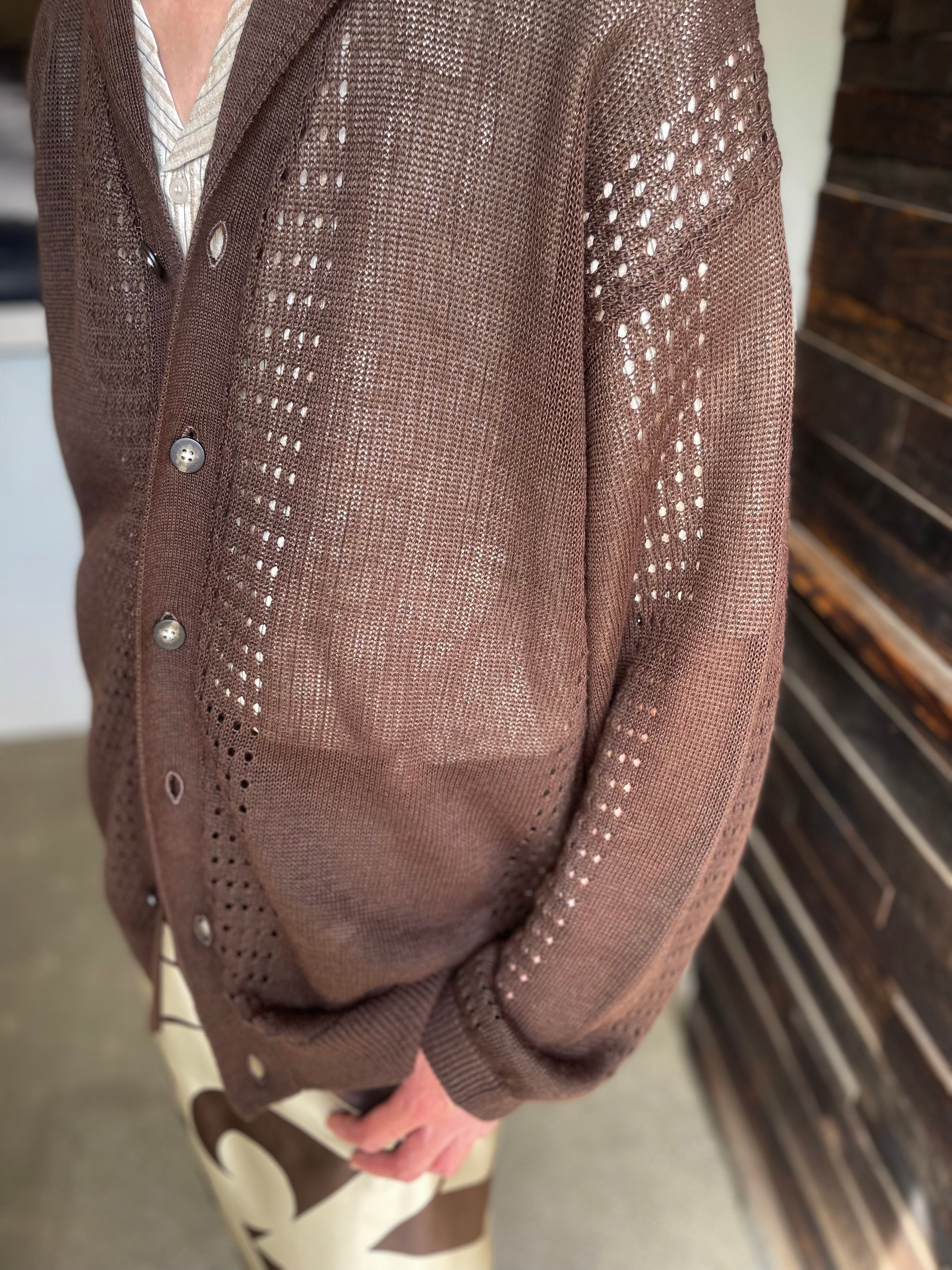 SEEALL  SAU63 KJ685 MESH KNIT CARDIGAN(RAMIE)