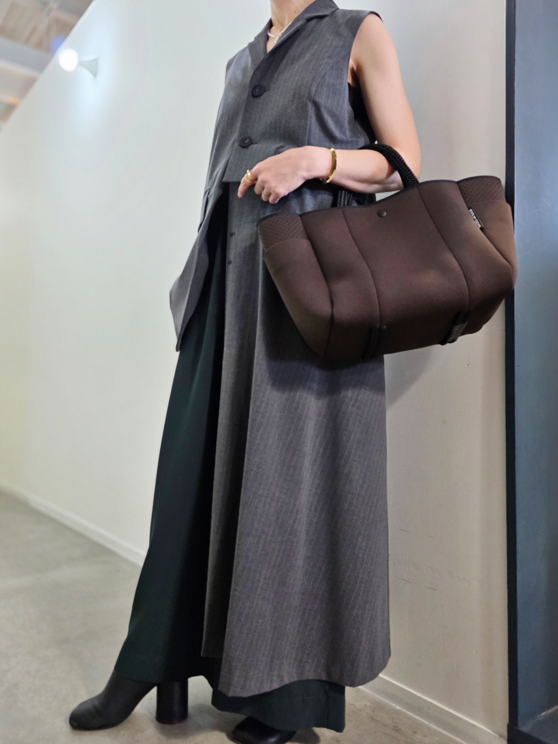 ENFOLD TAILORED VEST DRESS