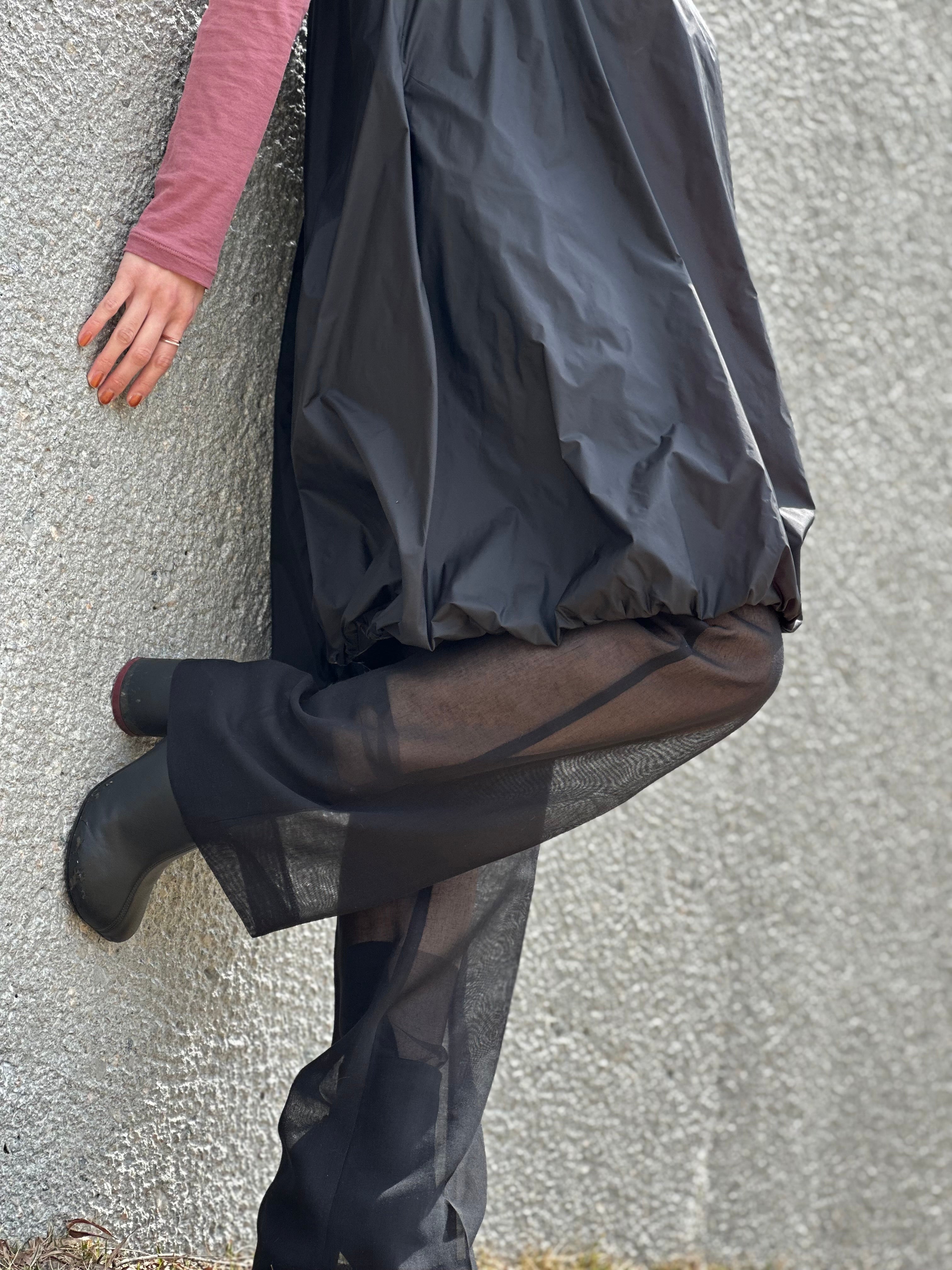 AMOMENTO SHEER STRAIGHT FIT PANTS