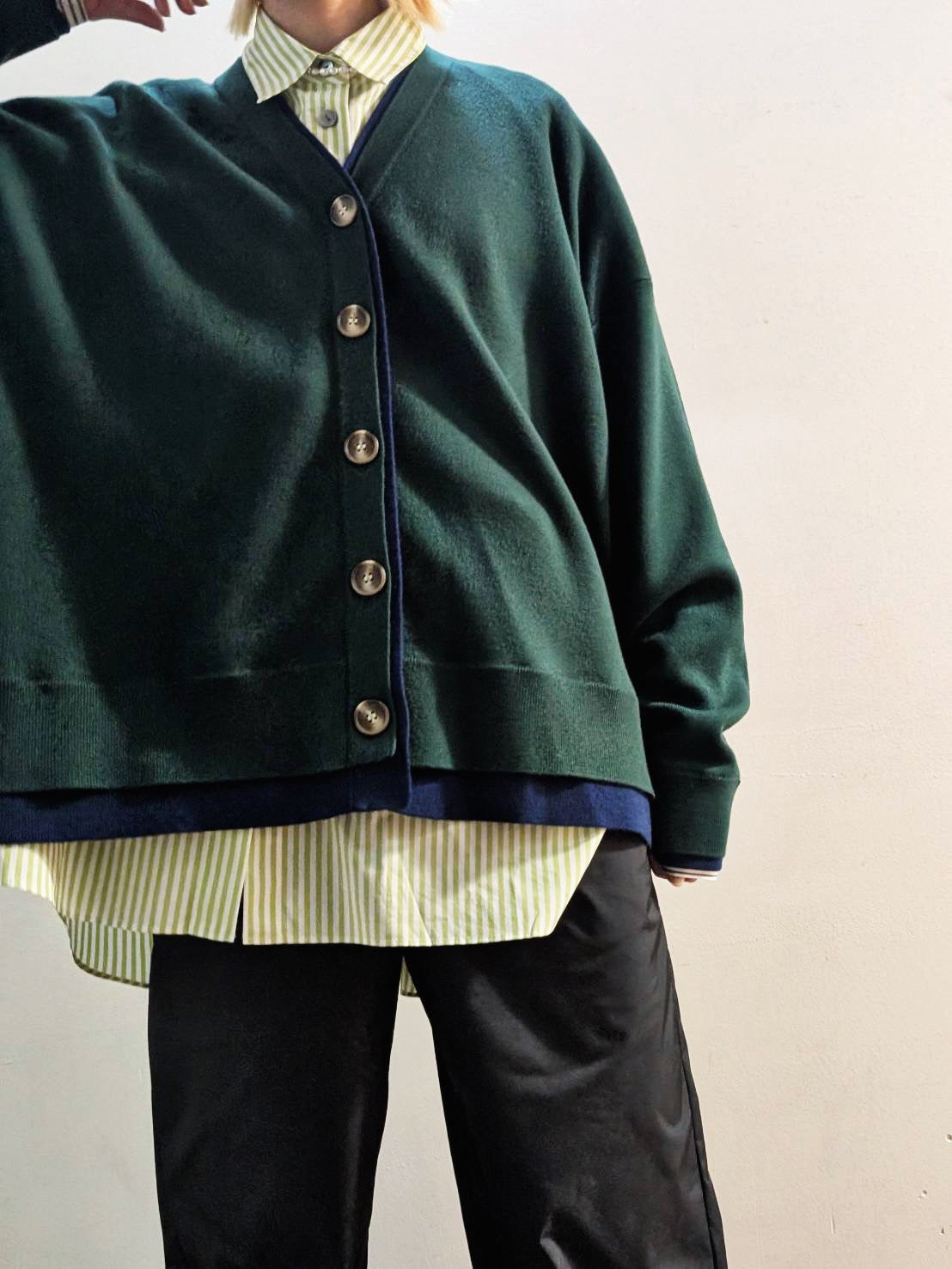 ENFOLD FAKE-LAYERED CARDIGAN