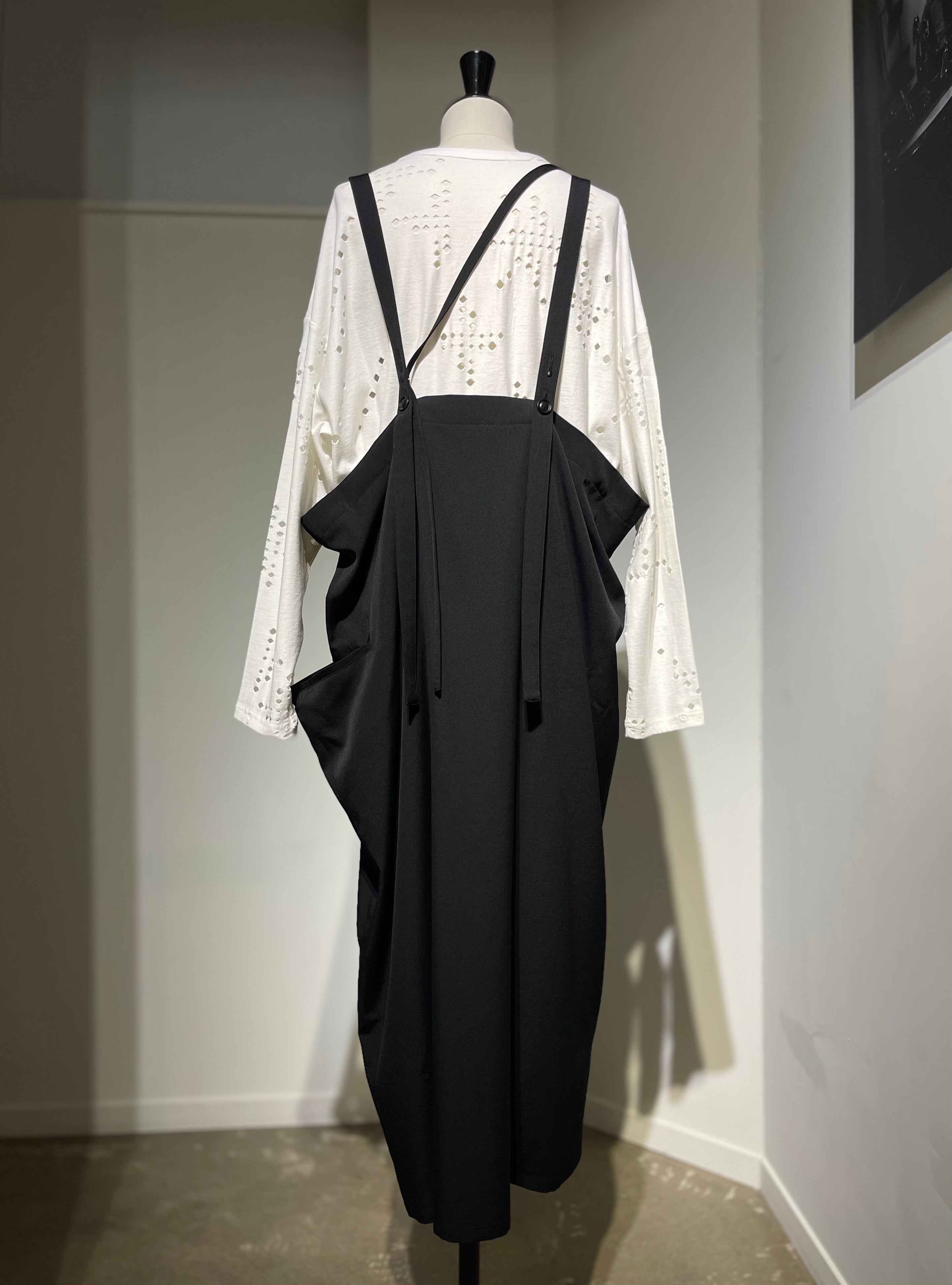 Y's  WOOL GABARDINE SHOULDER STRAP DRESS