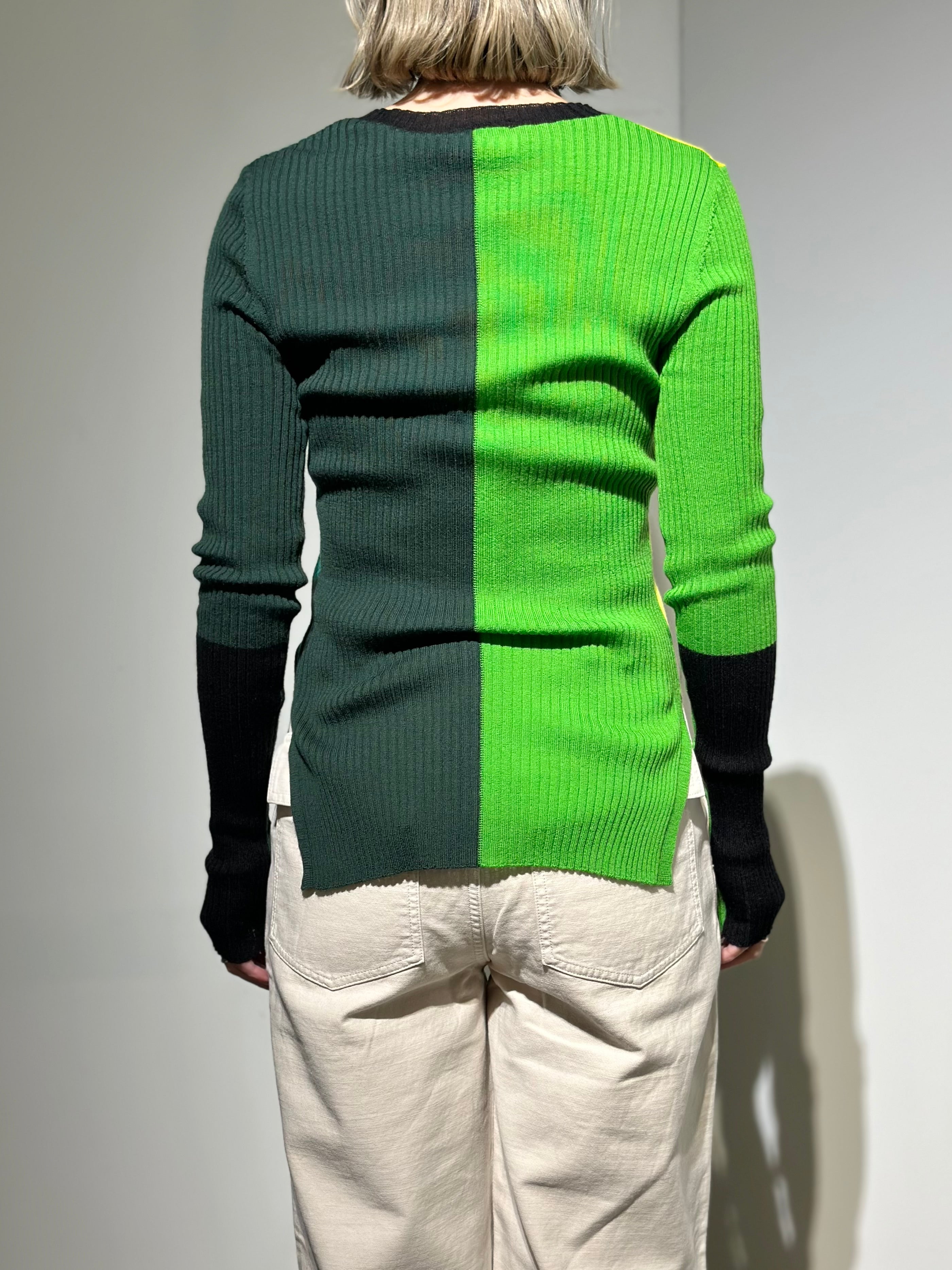 någonstans color－block crew－neck pullover