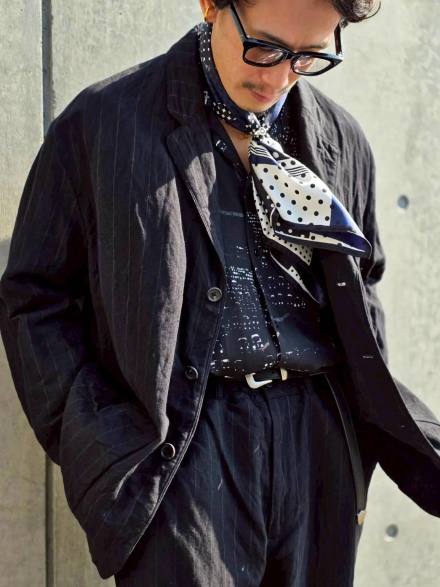 Porter Classic PIN STRIPE LINEN COTTON CLASSIC JACKET