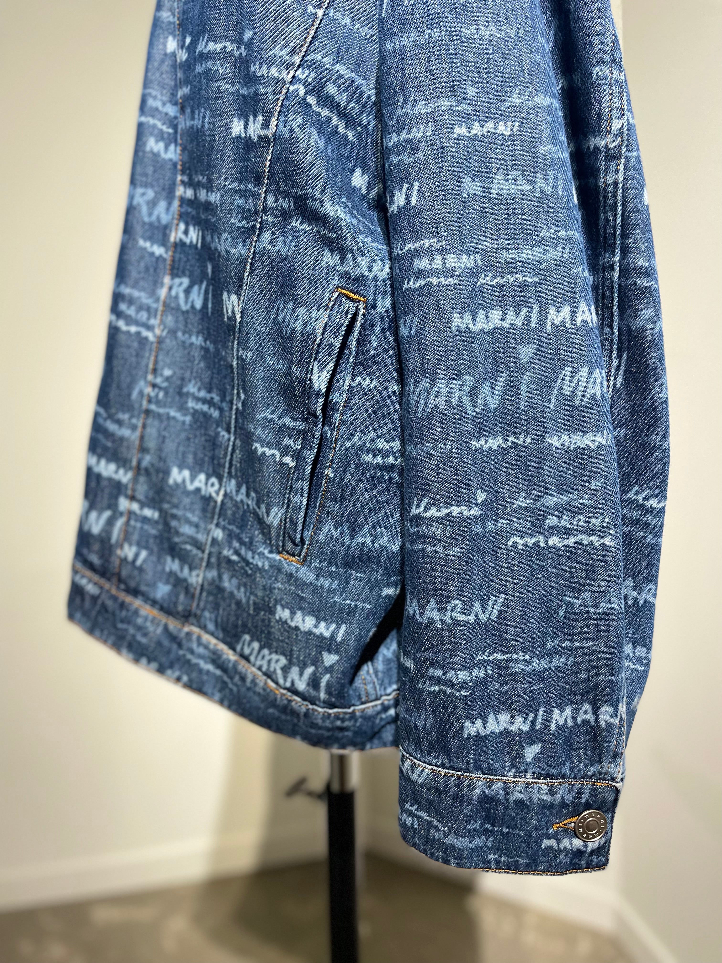 MARNI  GIJD0183A0USCV36 DENIM LOGO JACKET