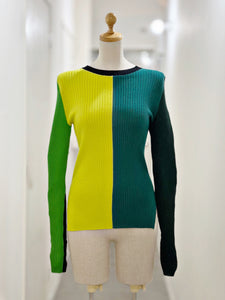 någonstans color－block crew－neck pullover