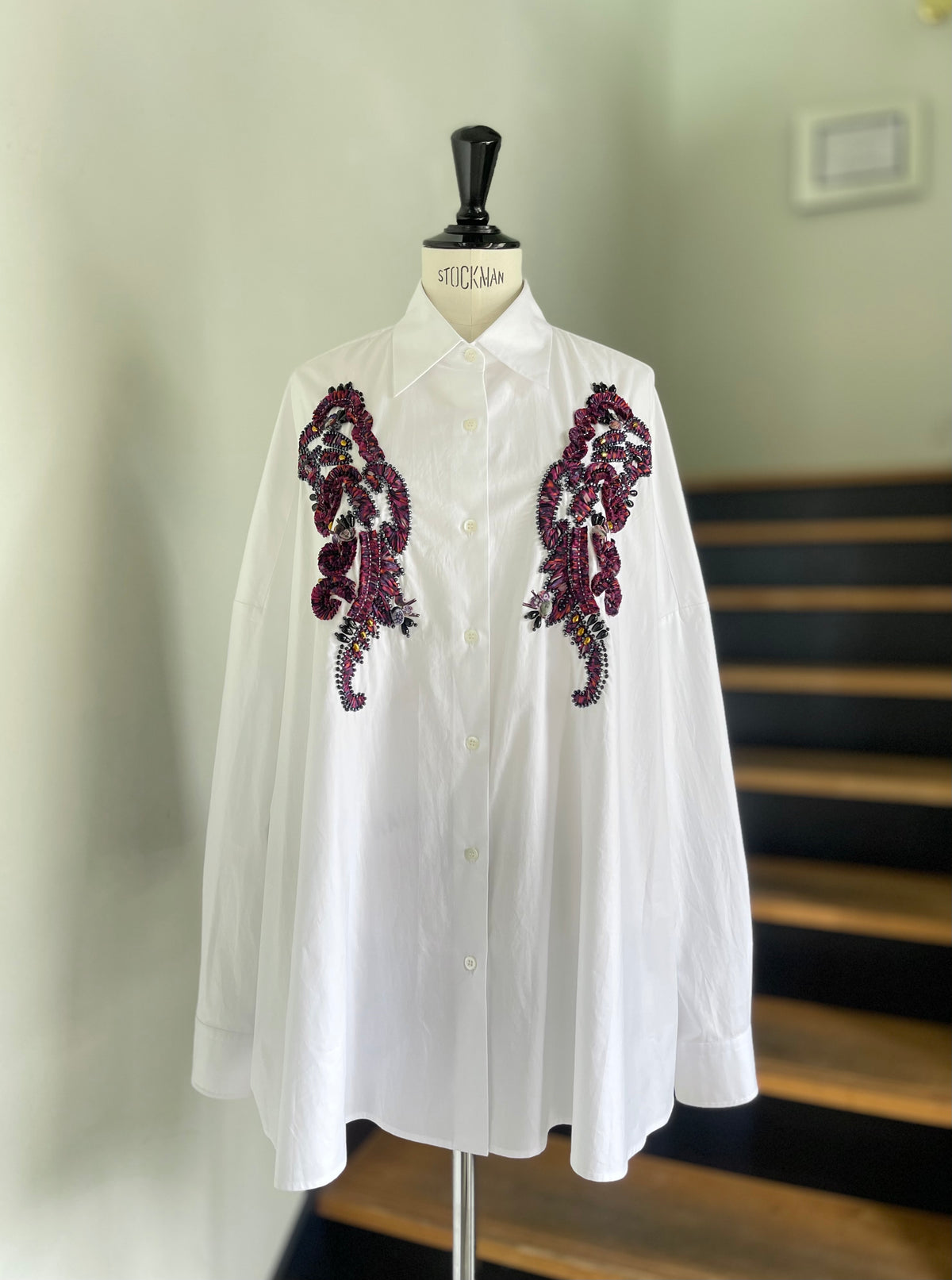 DRIES VAN NOTEN【262-130714】CASIA EMB 4433 W.W.SHIRT