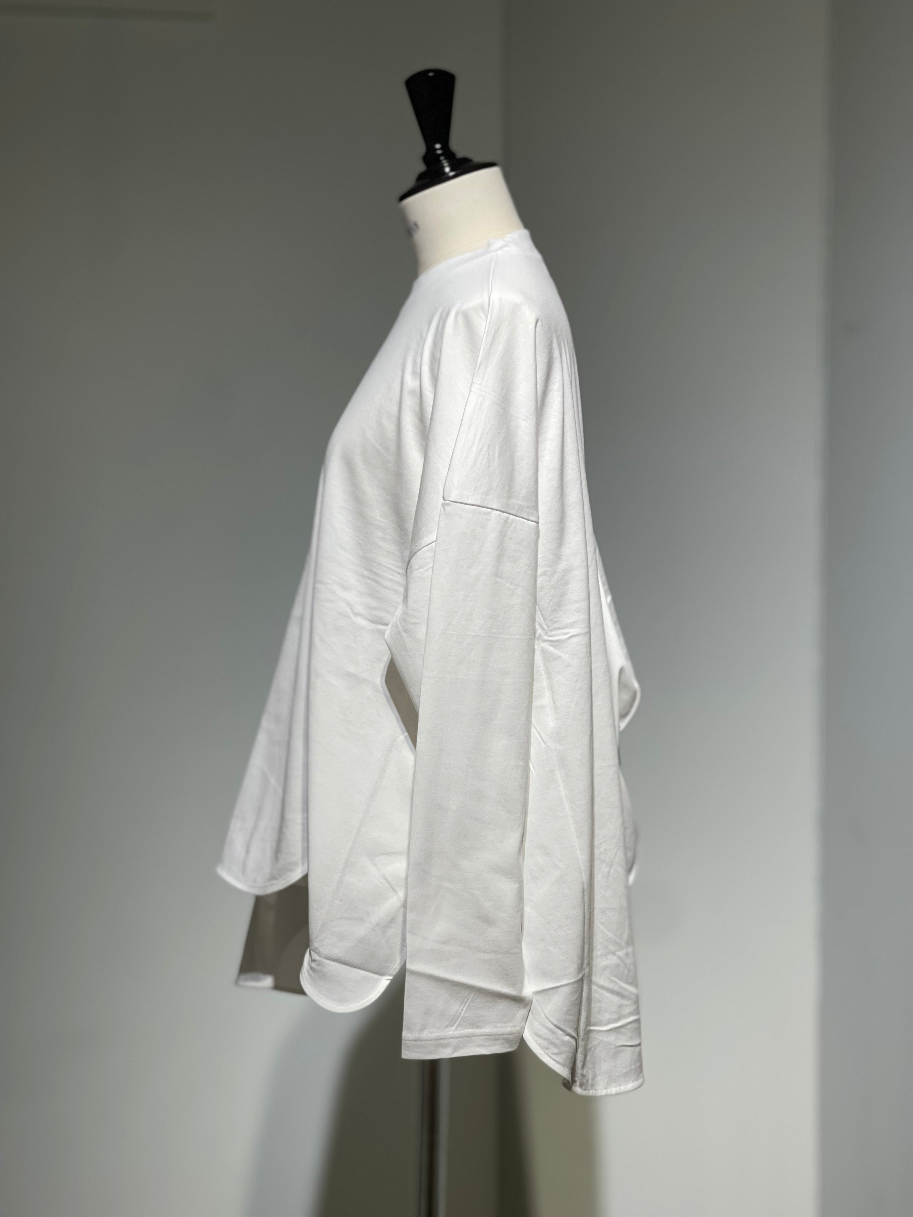 ENFOLD  ASYMMETRY DRAPE LONG-SLEEVES T-SHIRT