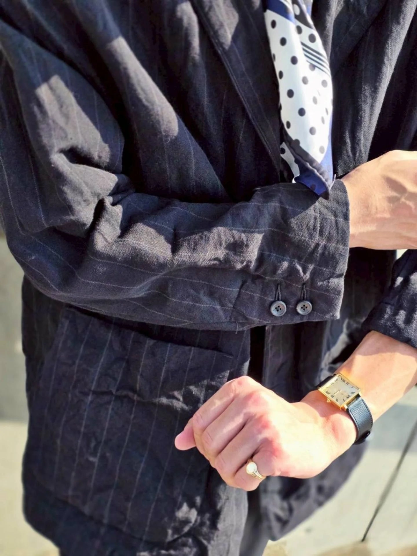 Porter Classic PIN STRIPE LINEN COTTON CLASSIC JACKET