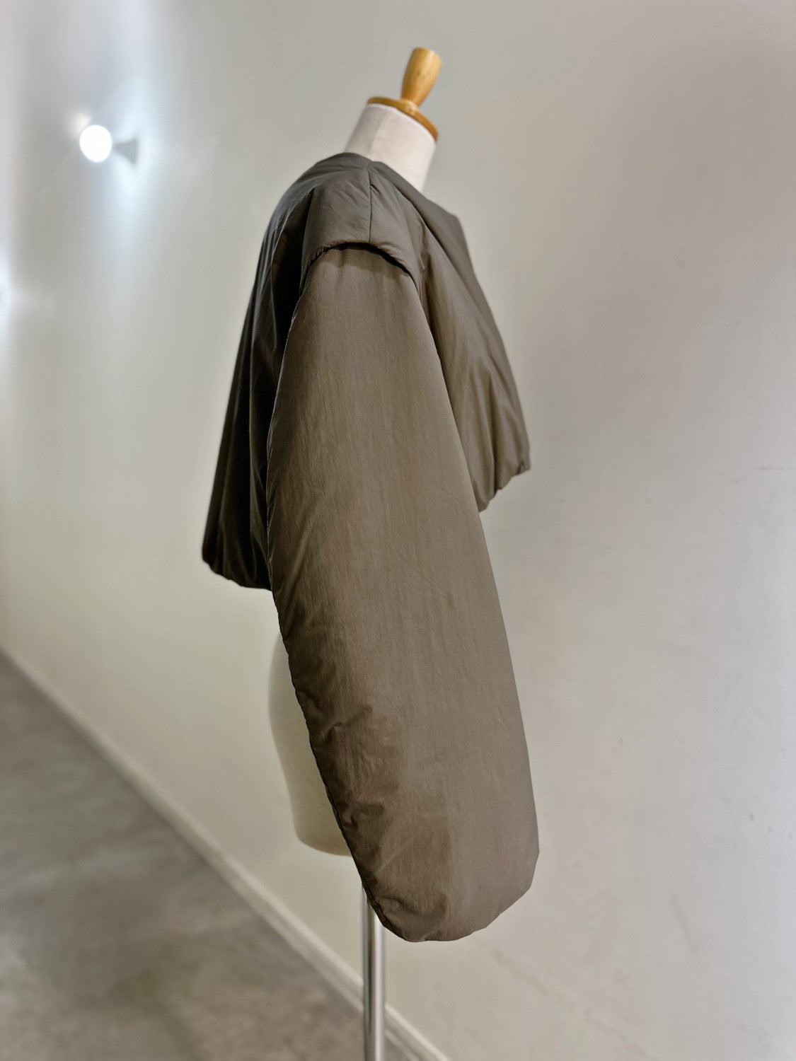 AMOMENTO SHEER NYLON PADDED CROP JUMPER