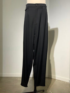 yohji yamamoto  HP-P73-100 WOOL GABARDINE SUSPENDER SLIM PANTS