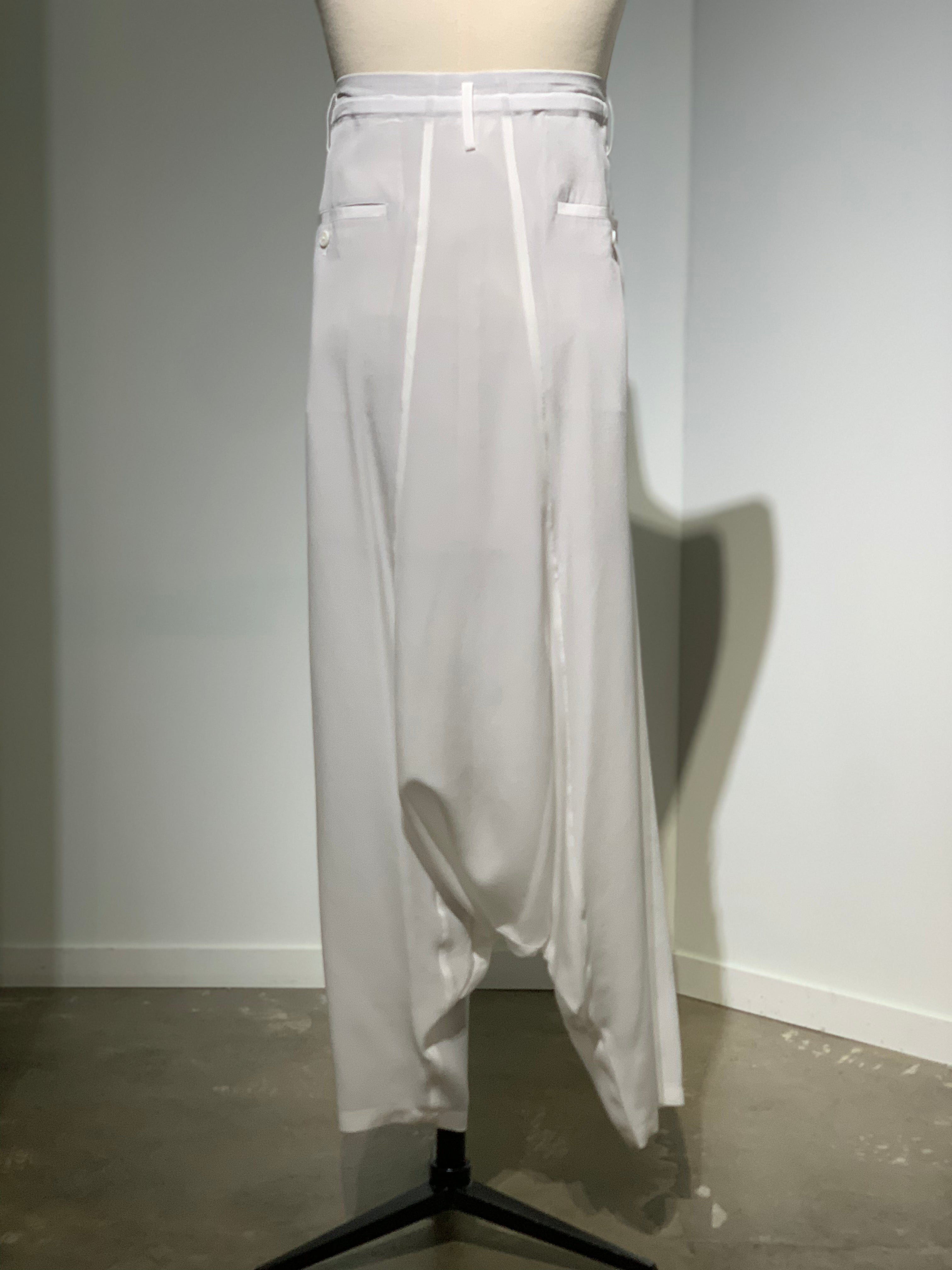 yohji yamamoto  HP-P34-537 12M SILK DESIN GUSSET SARROUEL PANTS