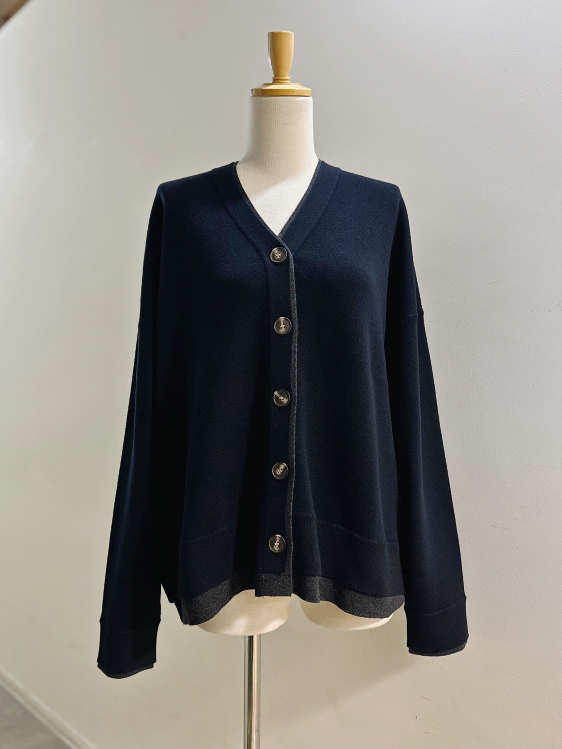 ENFOLD FAKE-LAYERED CARDIGAN