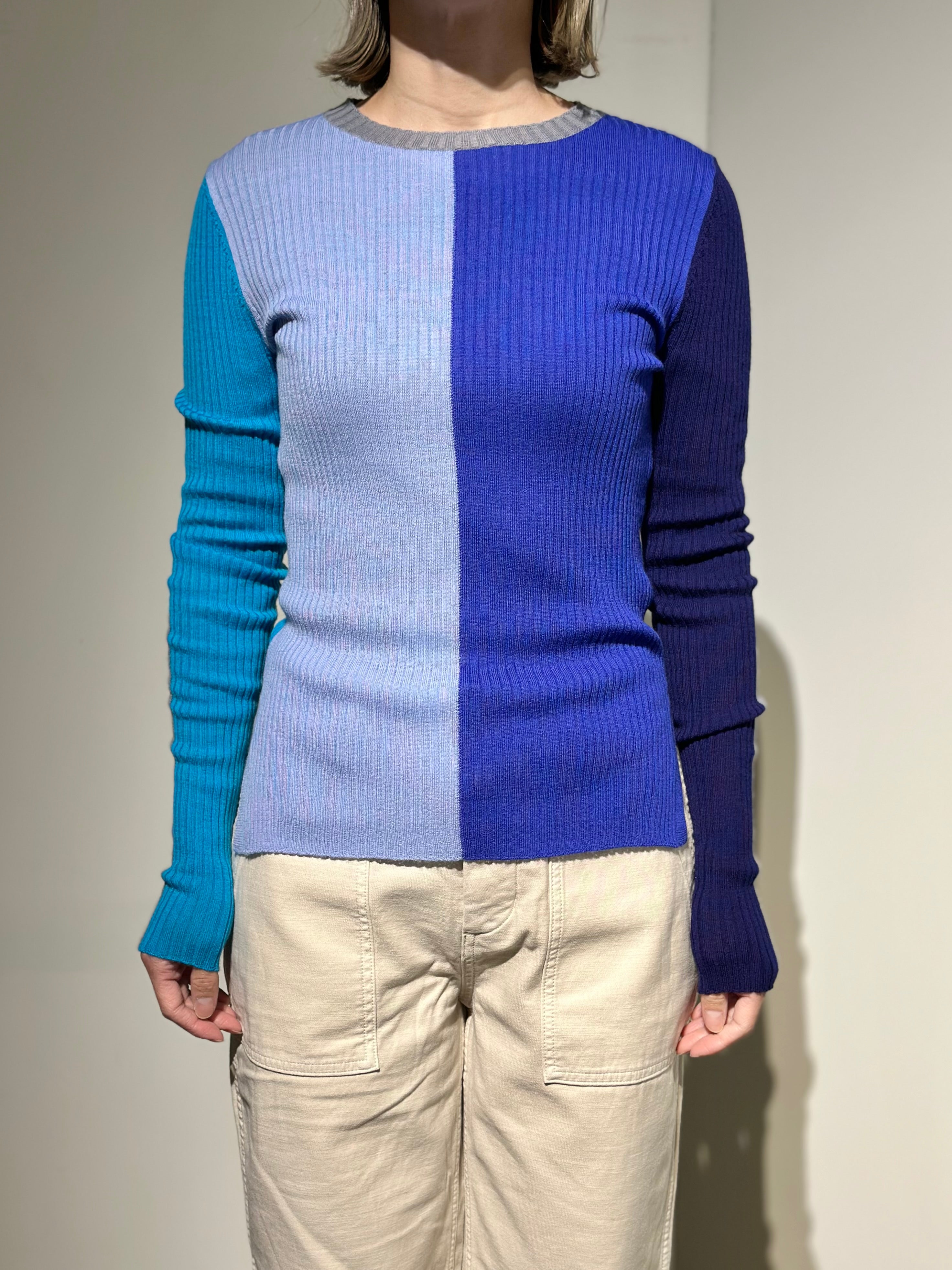 någonstans color－block crew－neck pullover