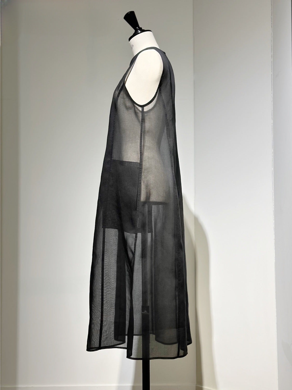 AMOMENTO SHEER LONG DRESS