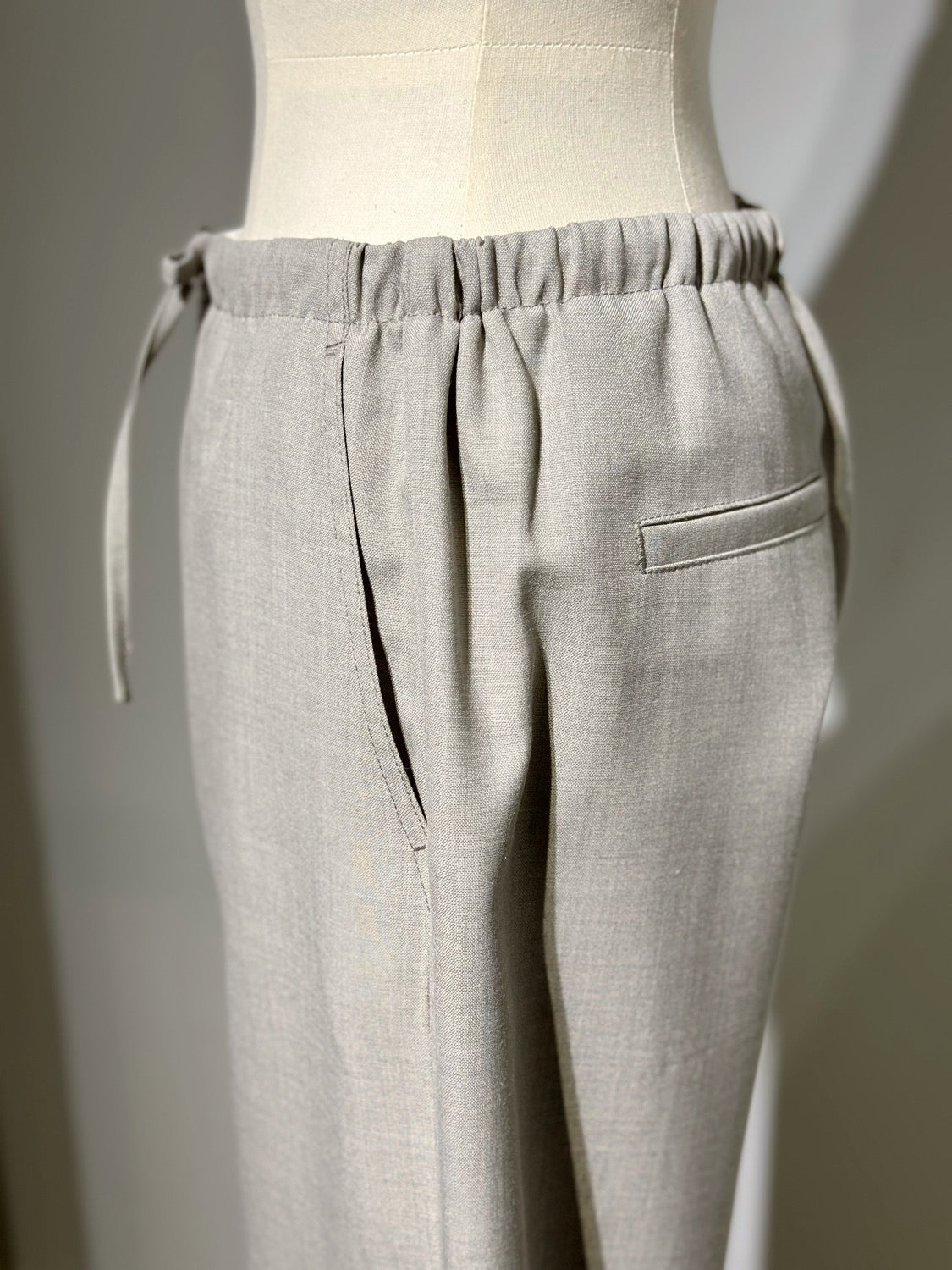 AMOMENTO WOOL BANDING PANTS