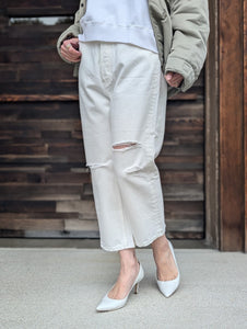 MADISONBLUE  CRASHED SAROUEL PT DENIM(WHITE)