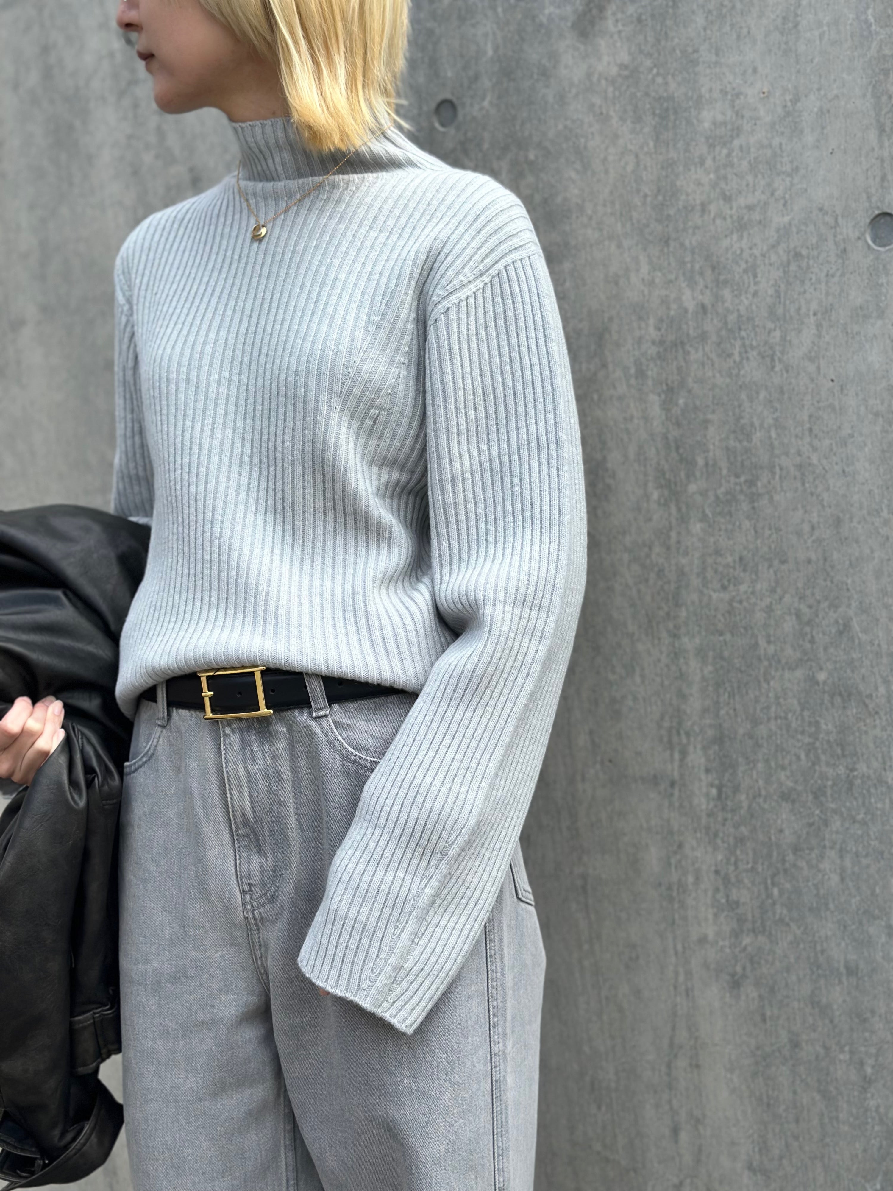 AMOMENTO RIBBED TURTLE PULLOVER