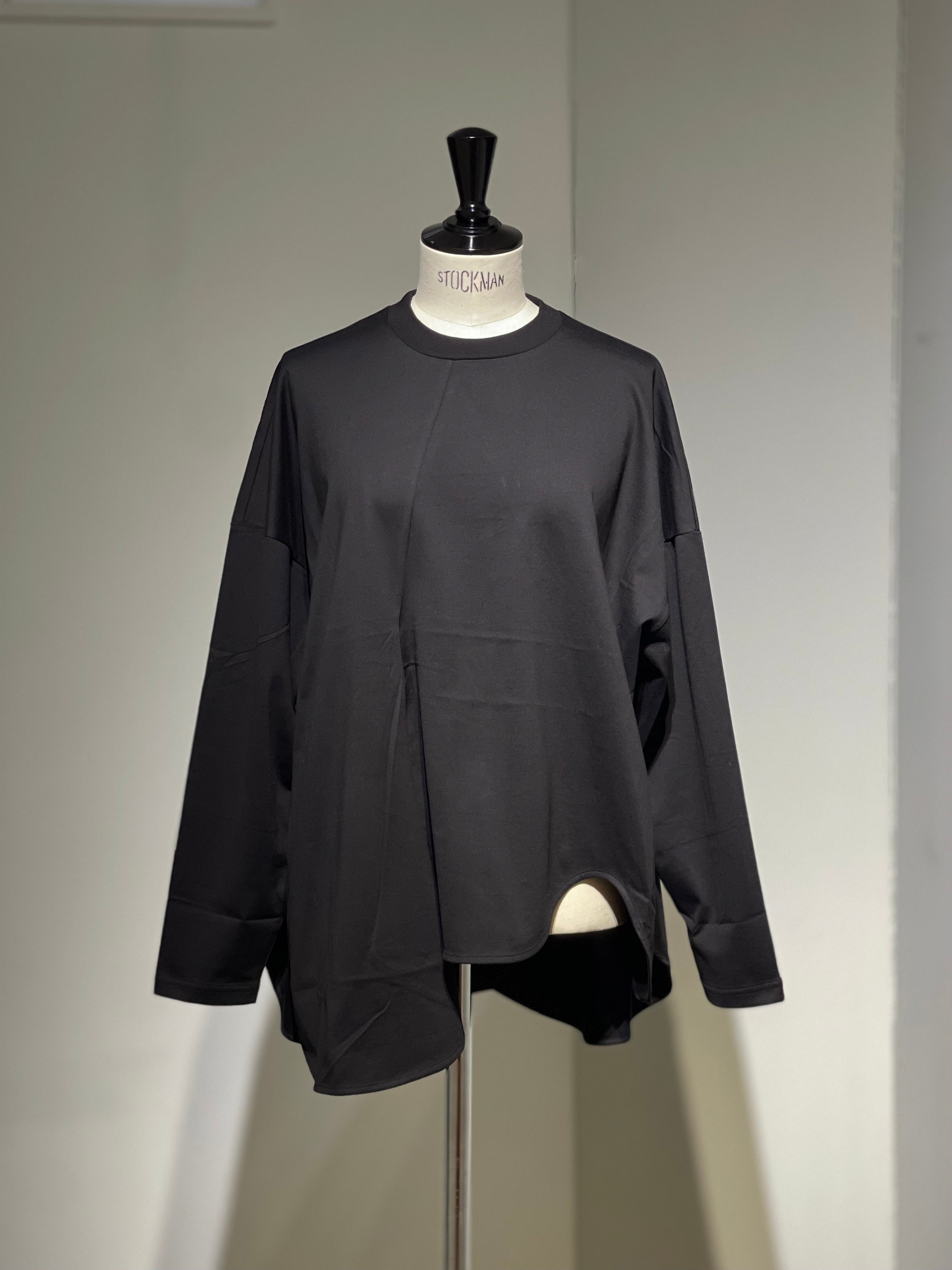 ENFOLD  ASYMMETRY DRAPE LONG-SLEEVES T-SHIRT
