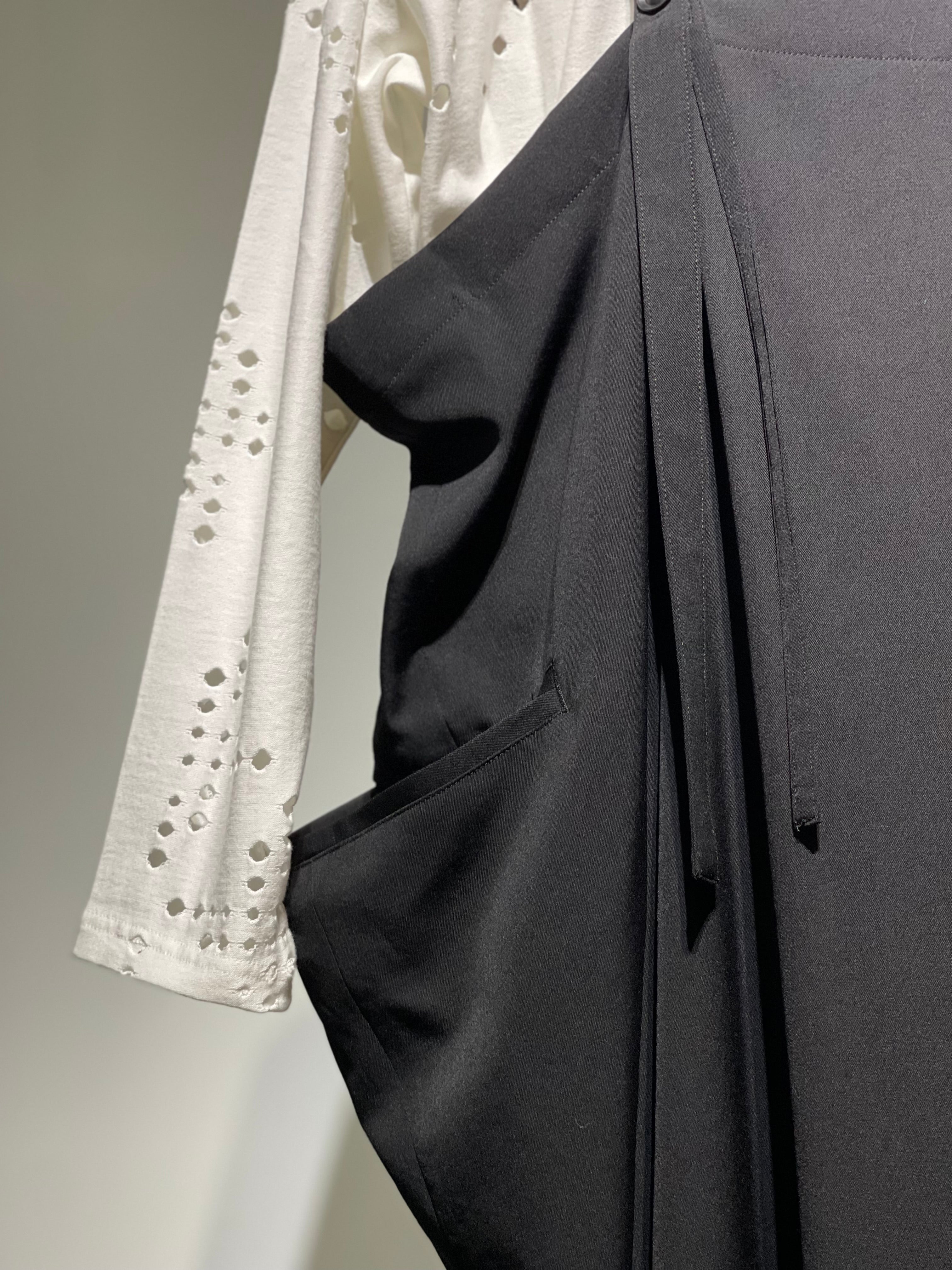Y's  WOOL GABARDINE SHOULDER STRAP DRESS
