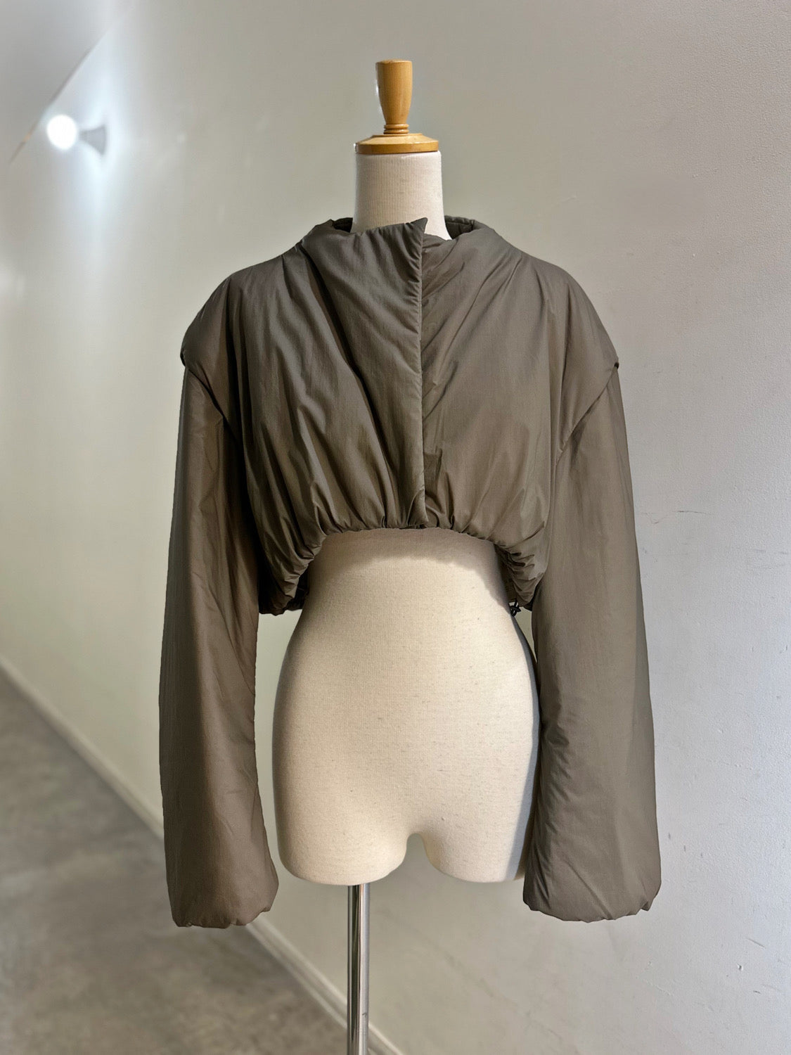 AMOMENTO SHEER NYLON PADDED CROP JUMPER