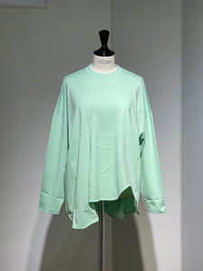 ENFOLD  ASYMMETRY DRAPE LONG-SLEEVES T-SHIRT