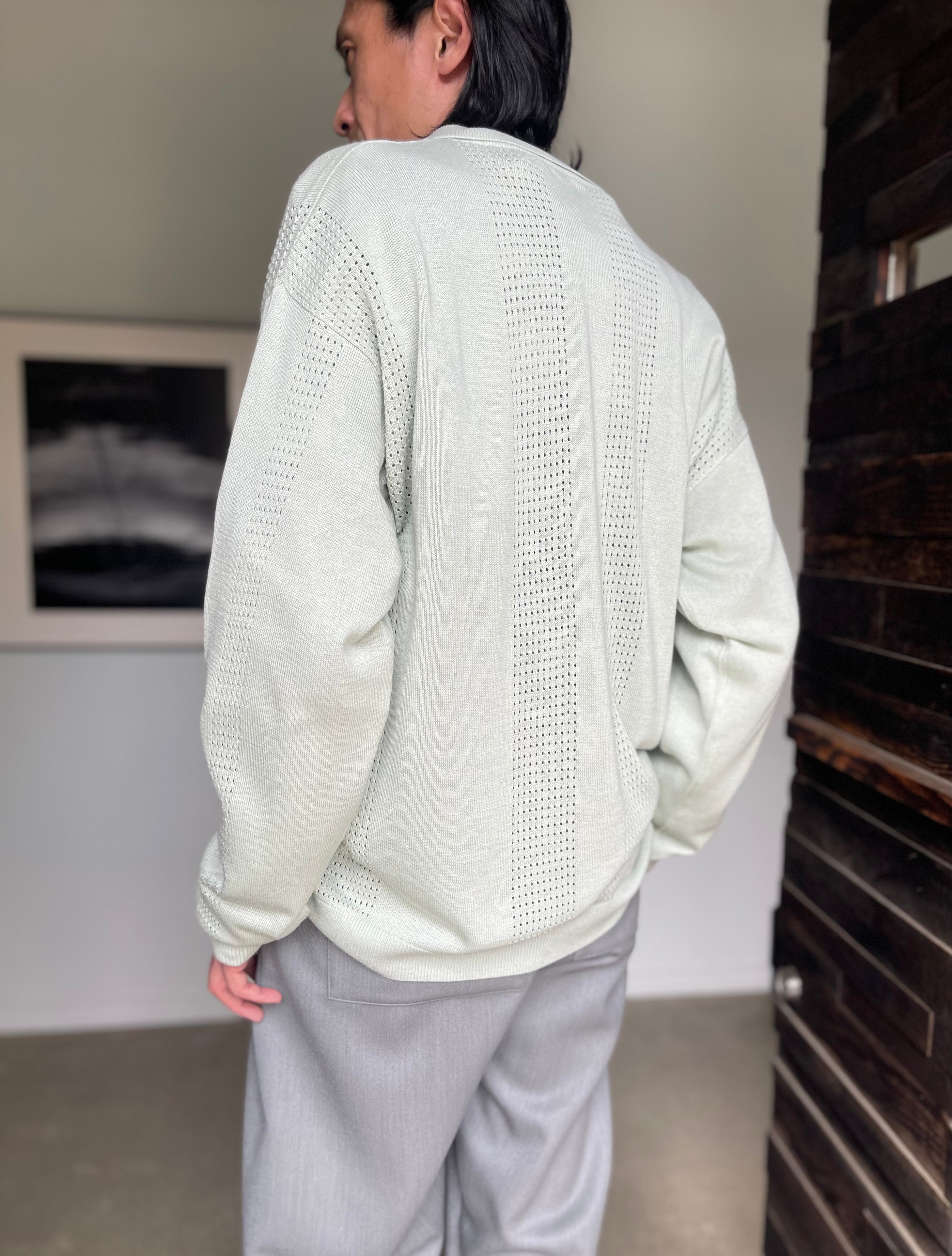 SEEALL  SAU63 KJ685 MESH KNIT CARDIGAN(SILK CASHMERE)