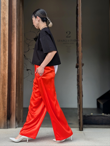 ENFOLD  GATHER WIDE-TROUSERS