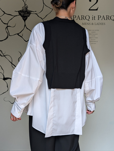 ENFOLD  FAKE-LAYERED PULLOVER