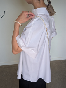 ENFOLD  HIGH-NECK BLOUSE