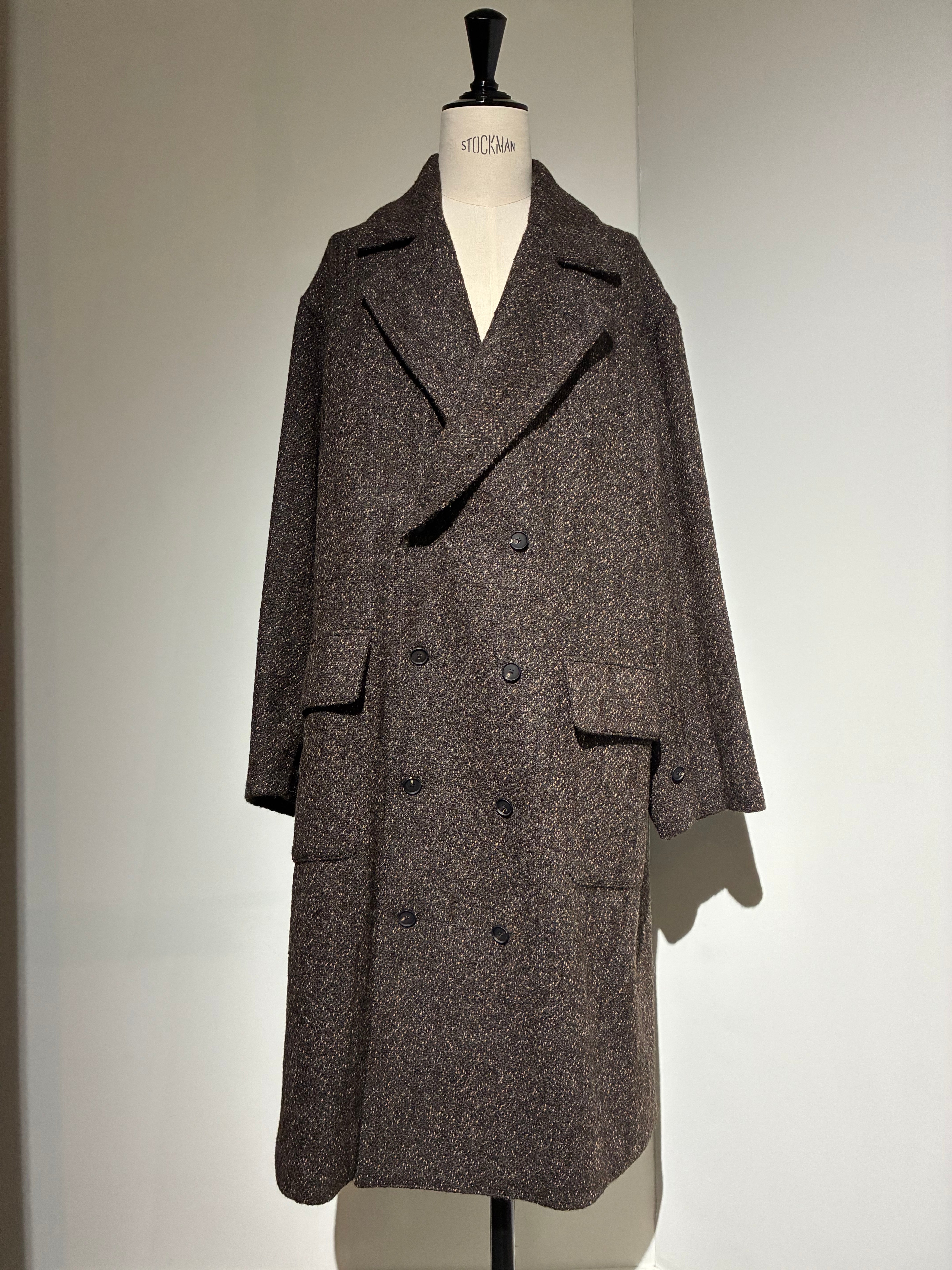 SEEALL  SAU51 CT182 (KZ-001) SEMI DOUBLE BREASTED OVERCOAT