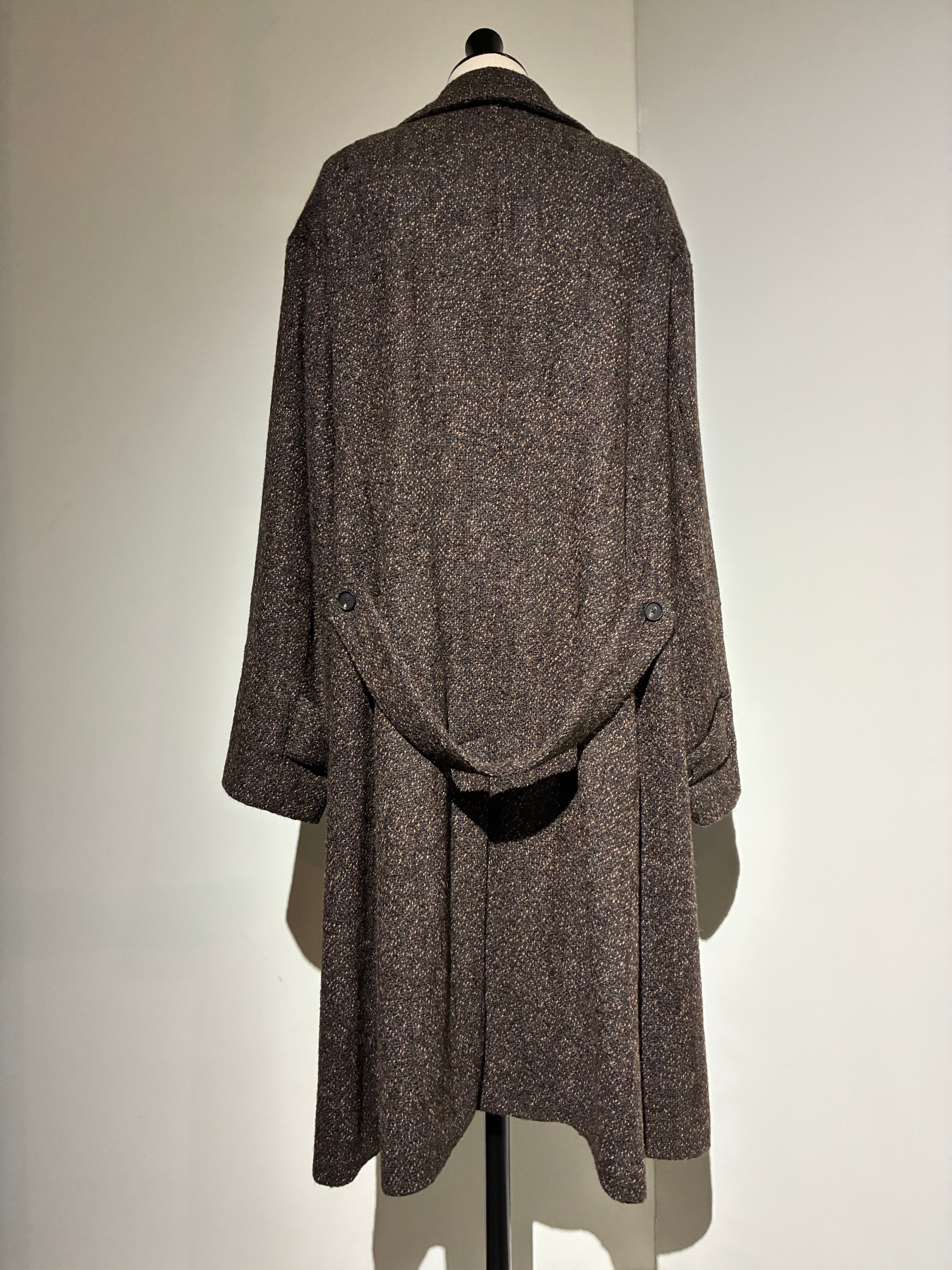 SEEALL  SAU51 CT182 (KZ-001) SEMI DOUBLE BREASTED OVERCOAT