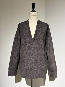 SEEALL  SAU51 KJ685M YAK MELANGE DEEP V SWEATER