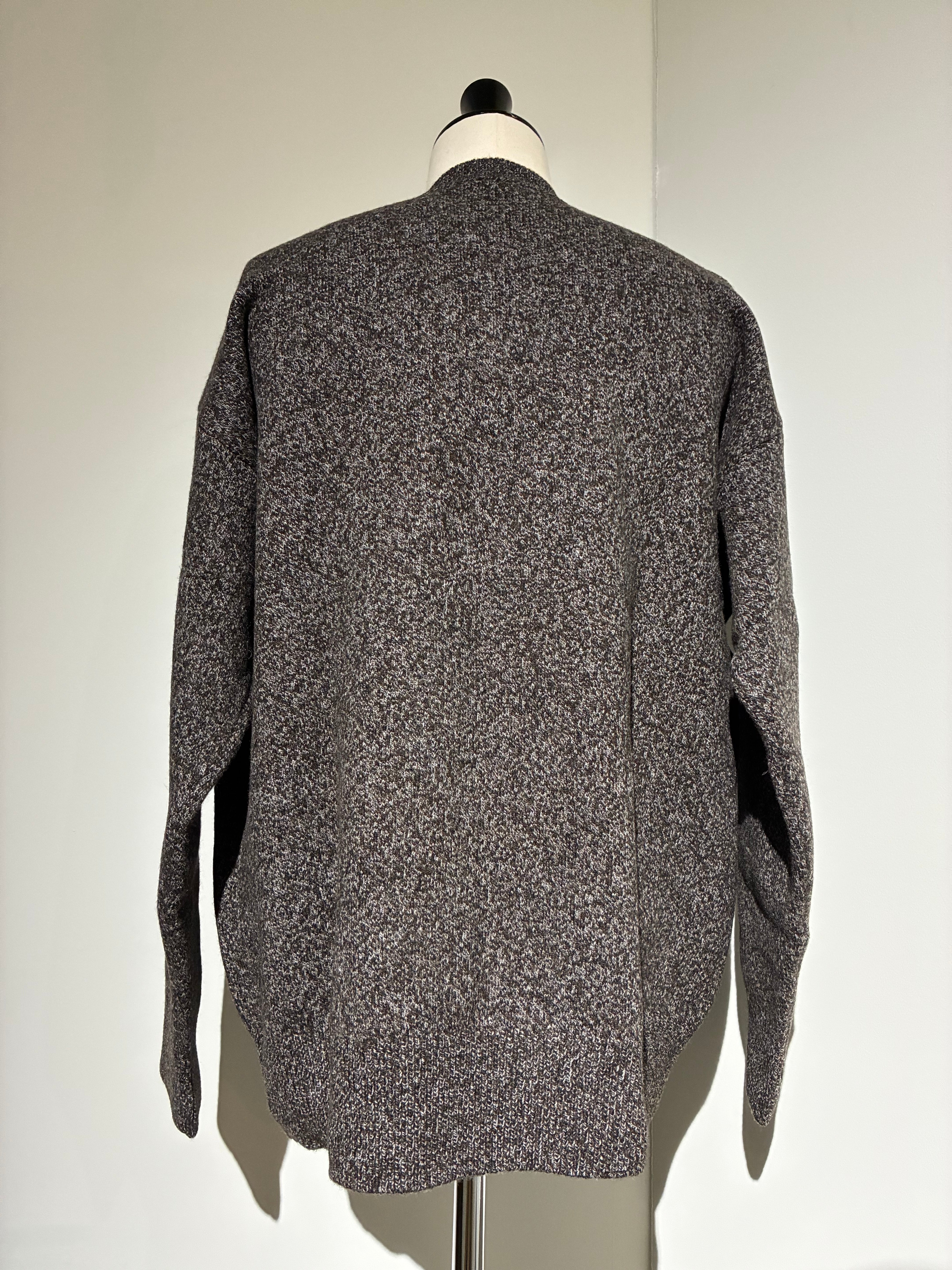SEEALL  SAU51 KJ685M YAK MELANGE DEEP V SWEATER